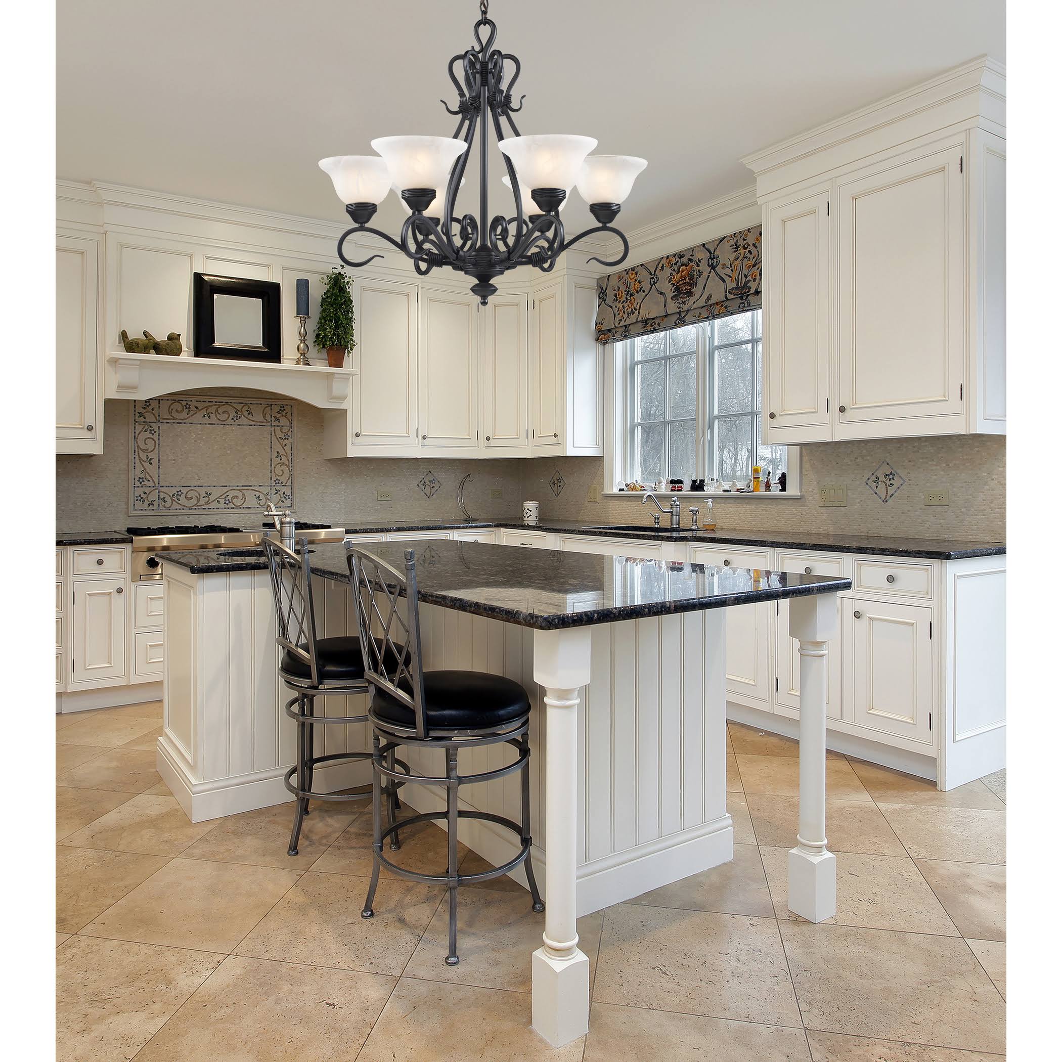 Elk Buckingham 3 Light Island in Matte Black 247-BK