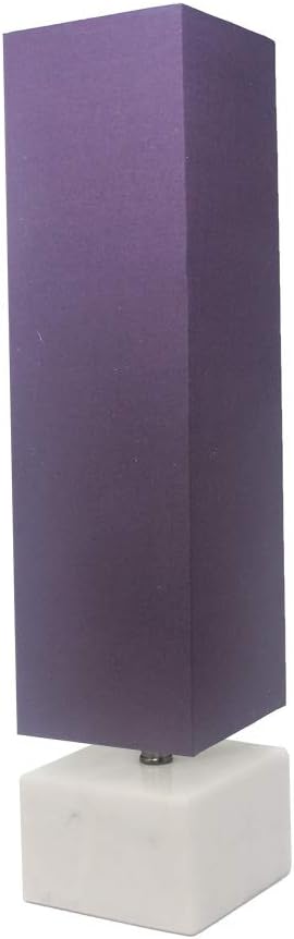 Urbanest Ardin Accent Table Lamp, Plum Shade with White Marble Base, 21-inch Tall