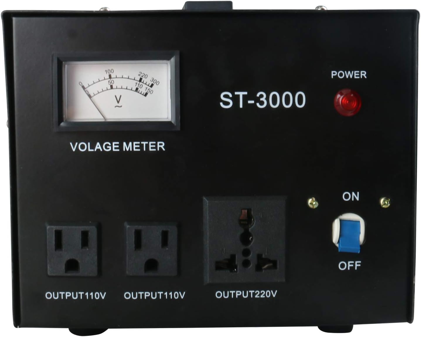YaeCCC ST-3000 Voltage Transformer Converter Regulator with Voltage Meter - Step Up/Down - 110V/220V - Circuit Breaker Protection Pack of 2