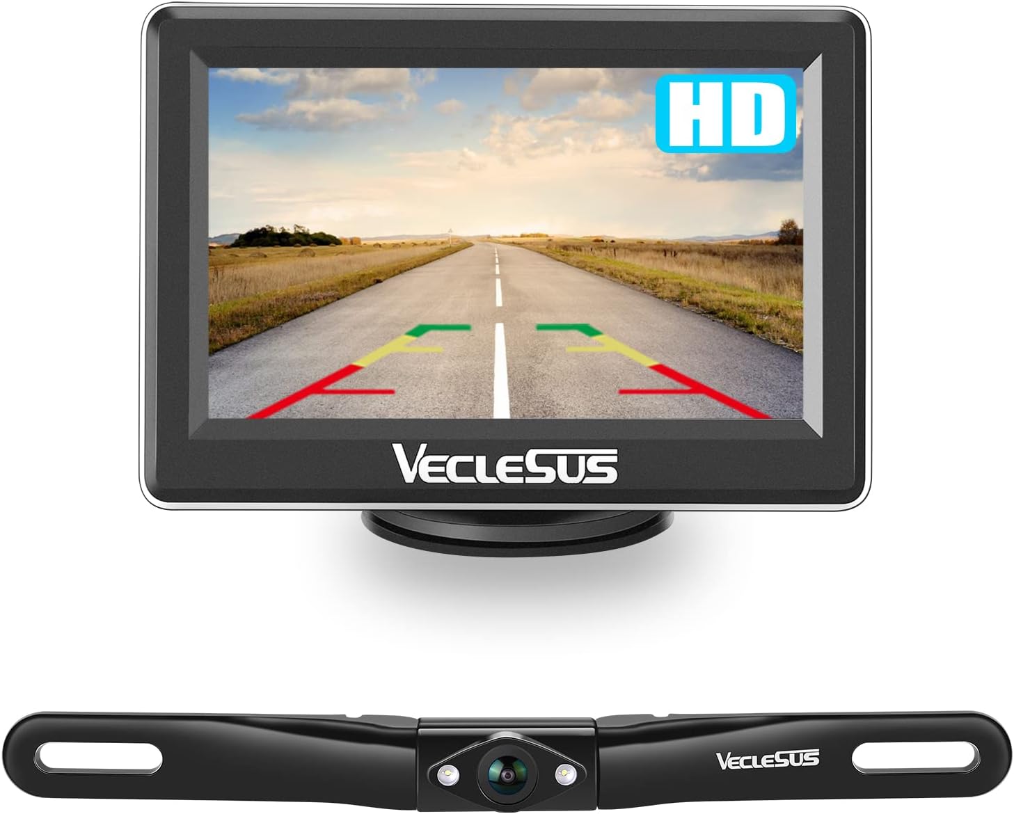 VECLESUS VM1 1080P Wired Car Backup Camera Kit, Continuous or Reverse Viewing Optional, 4.3&rdquo; Car Monitor with Waterproof Night Vision HD Backup Camera for Cars, Pickups, SUVs, Vans, Sedans, Trucks