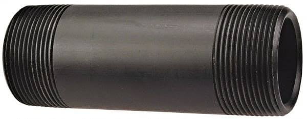 Nibco 3x22 PIPE, 5x22 Long Polypropylene Threaded Plastic Pipe Nipple - Schedule 80, Black | Part #6129-3X5