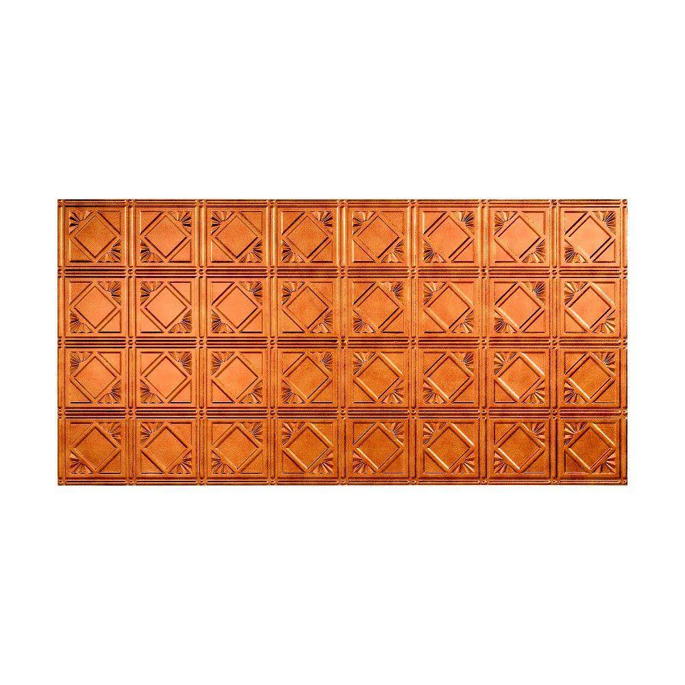 Fasade Traditional Pattern/Style #4 Decorative Vinyl 2ft x 4ft Glue Up Ceiling Tile in Antique Bronze (5 Pack)
