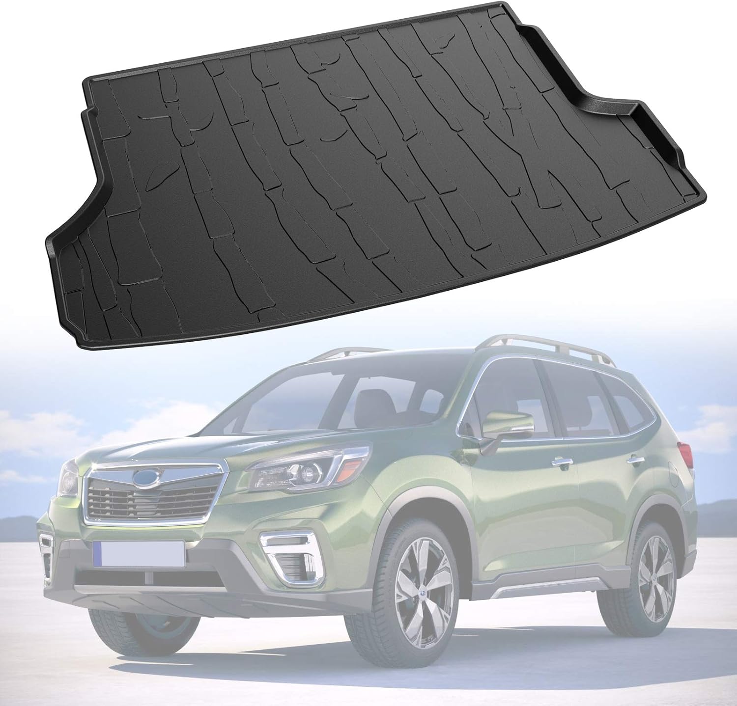Cargo Mat Trunk Liner, Medesasi All Weather Guard Heavy Duty Cargo Liner Compatible with Forester 2019 2020 2021 2022, Black Rear Cargo Car Liner Trunk Floor Tray Mat Liner Pad J501SSJ300