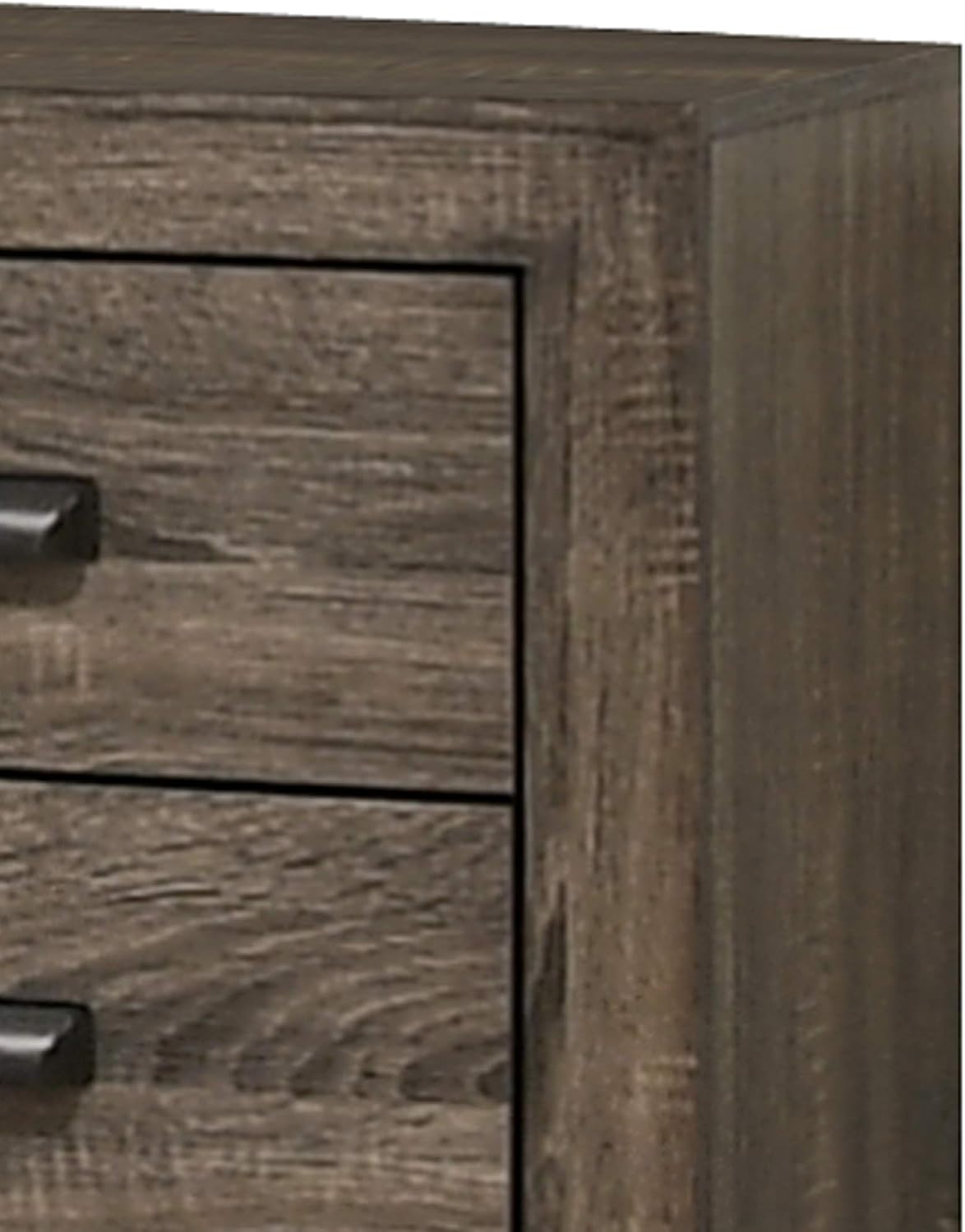 Benjara 2 Drawer Wooden Nightstand with Metal Handles and Bracket Legs, Brown