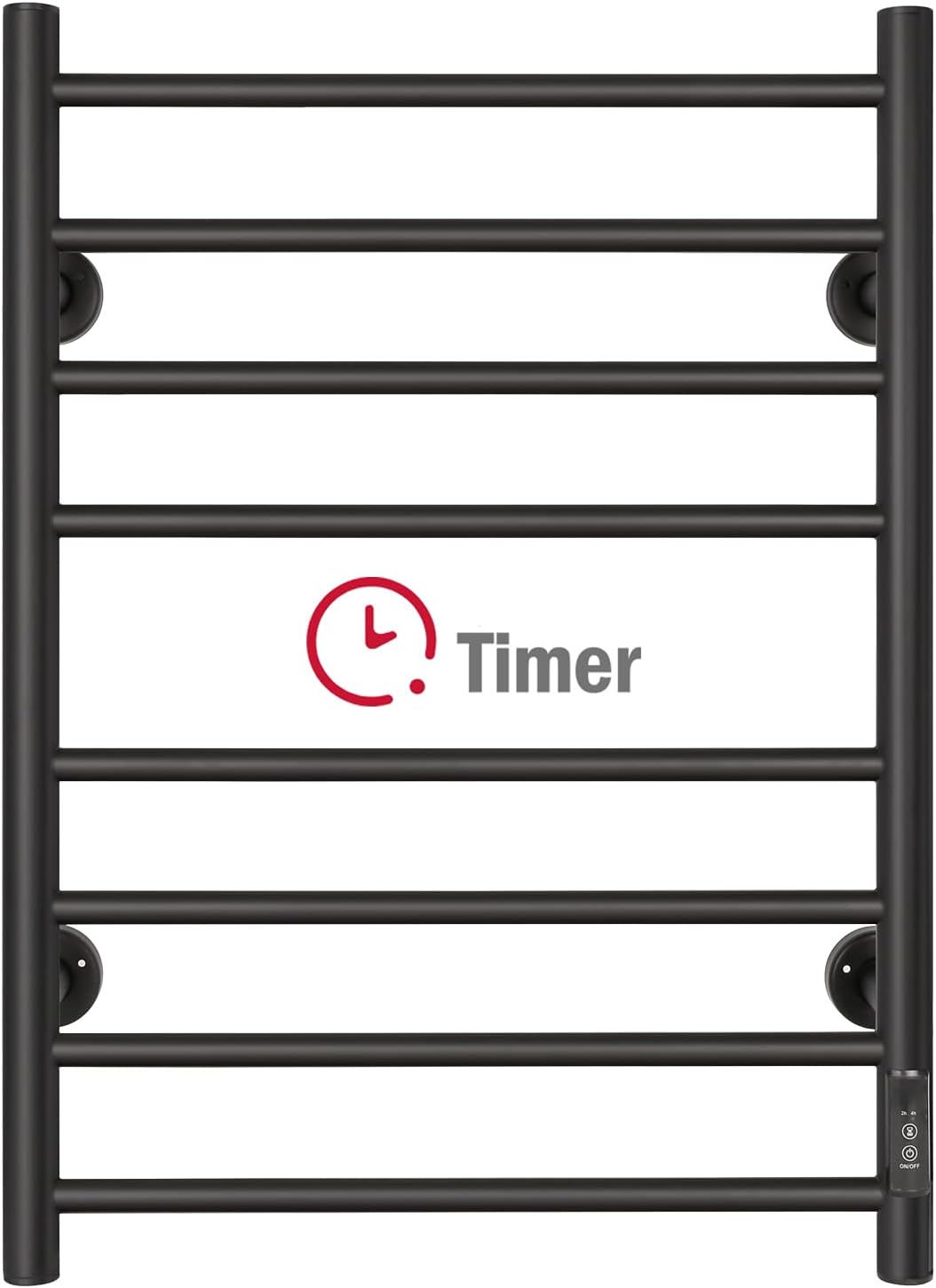 JSLOVE Towel Warmer Wall Mounted Heated Towel Racks for Bathroom, Stainless Steel Hot Towel Rack with Timer (8 Bars Silver)