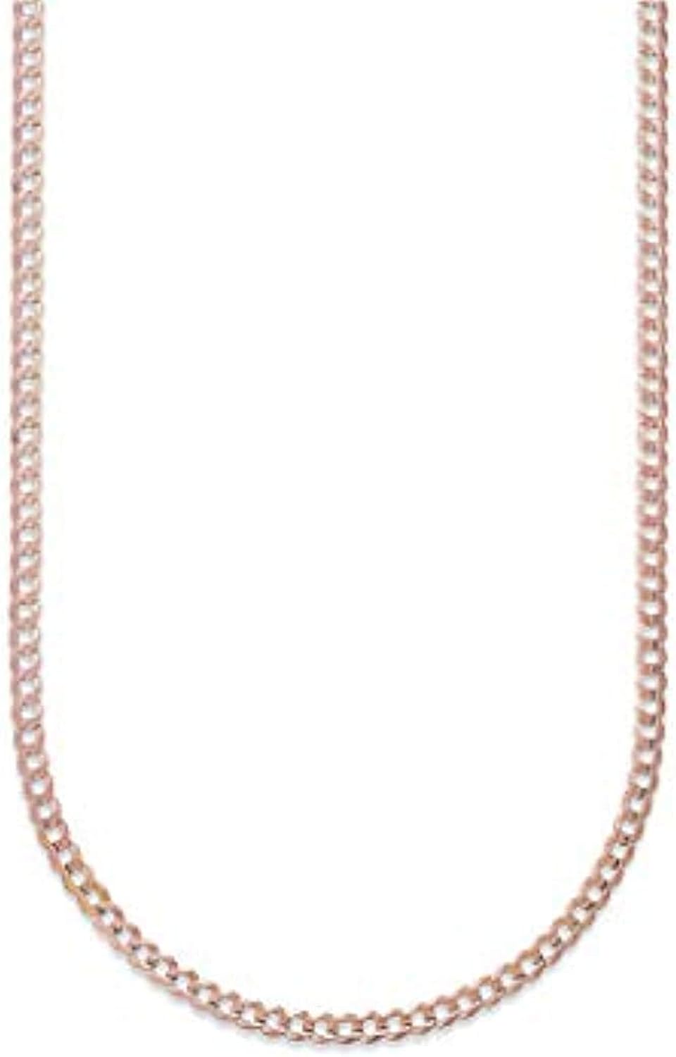 Pori Jewelers 10K Gold 2.3MM, 3.5MM, 5MM, 6.5MM, 7.5MM Hollow Curb/Cuban Chain Bracelet and Necklace- Yellow White Or Rose