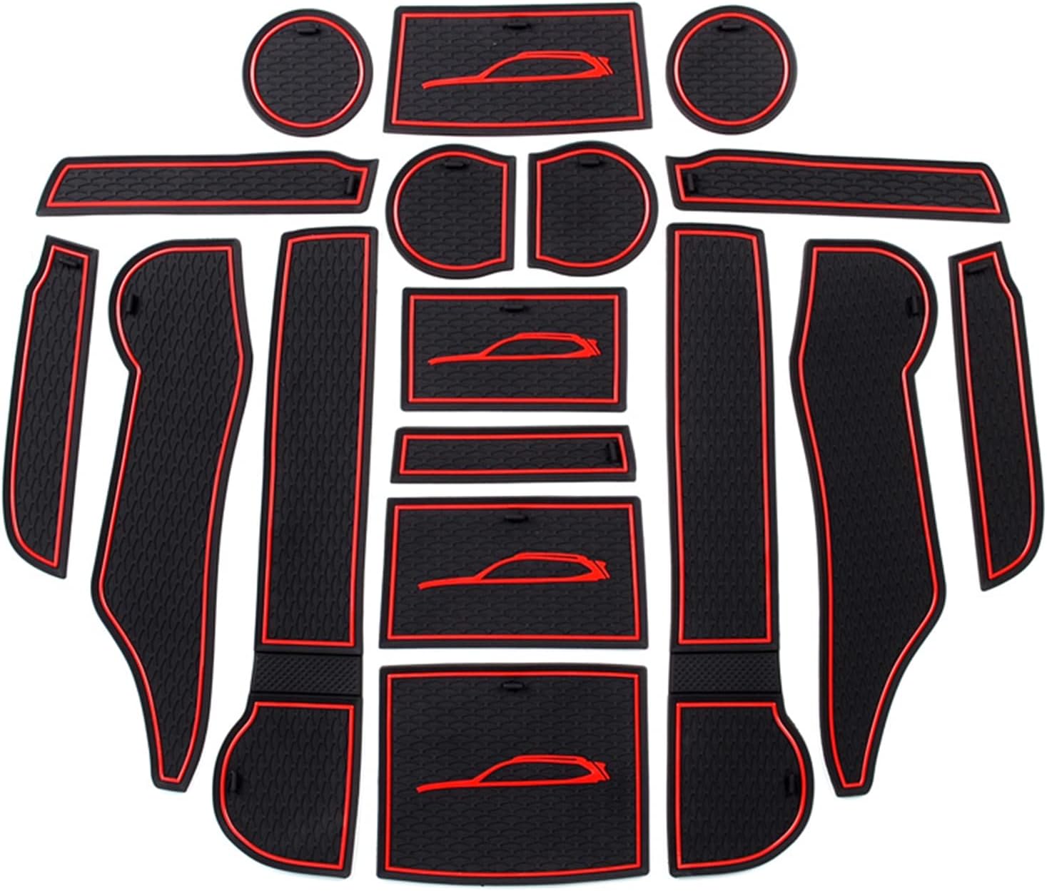 Car Door Pocket Liners for Subaru Forester Accessories 2022 2021 2020 2019, Premium Groove Mats Liners, Custom Fit Cup Holder, Center Console, and Door Pockets Inserts Kit - 17 PCS Set