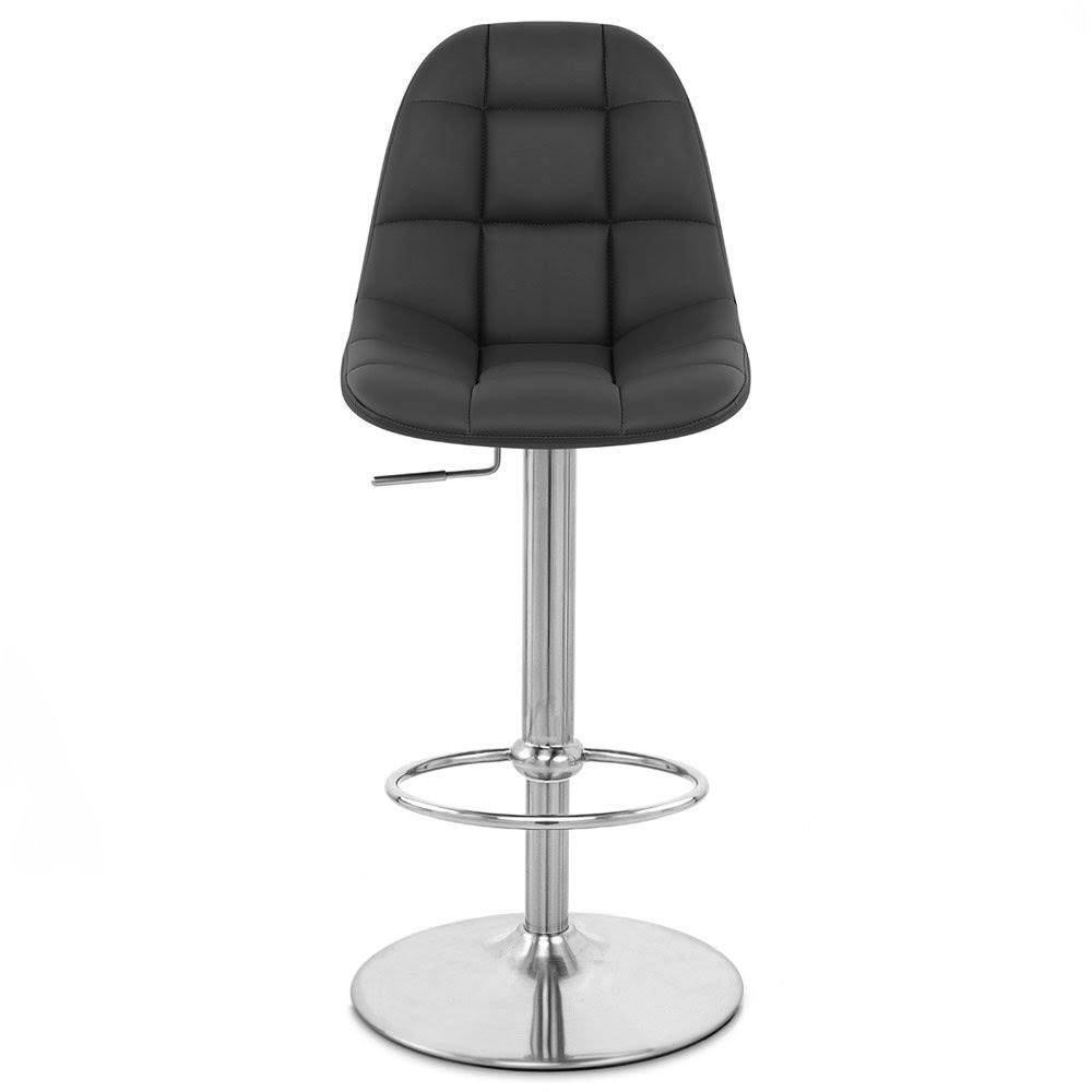 Zuri Black Rochelle Adjustable Height Swivel Armless Bar Stool