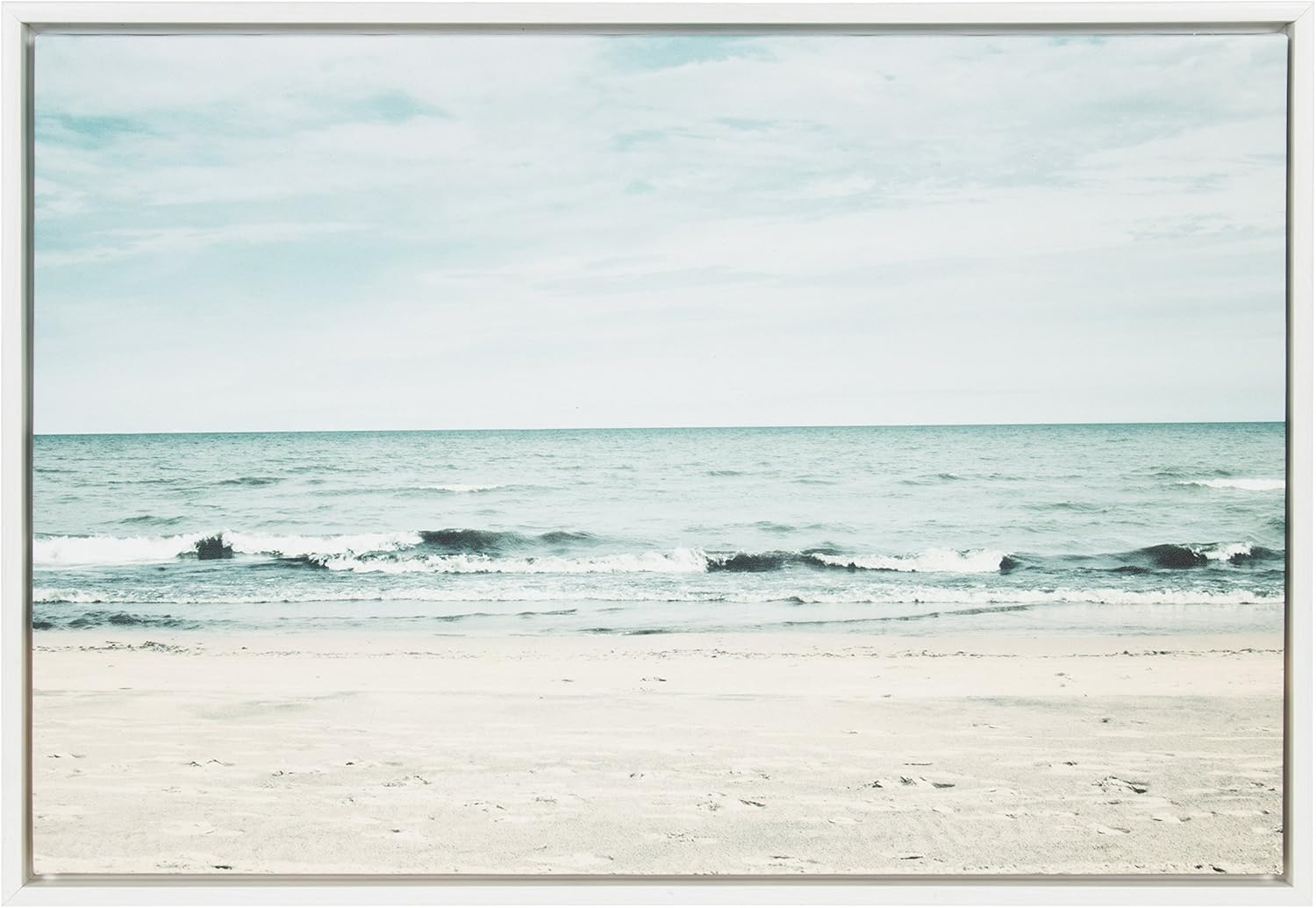 Kate and Laurel Sylvie Beach 2 Framed Canvas by F2 Images 23x33 White Pack of 2