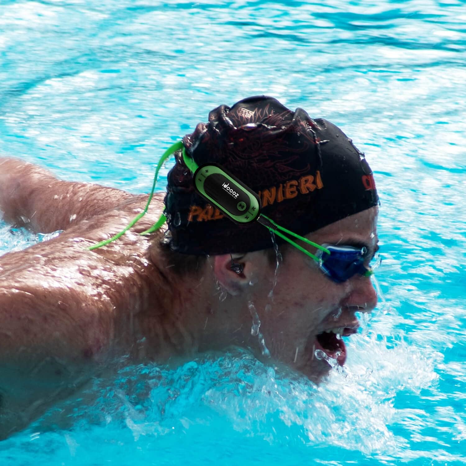 Waterproof MP3 Player, idoooz IPX8 Swimming Music Player with Clip, Underwater Music Player with Headphones for Swimming, Running Jogging (Includes Underwater Headphones) Pack of 2