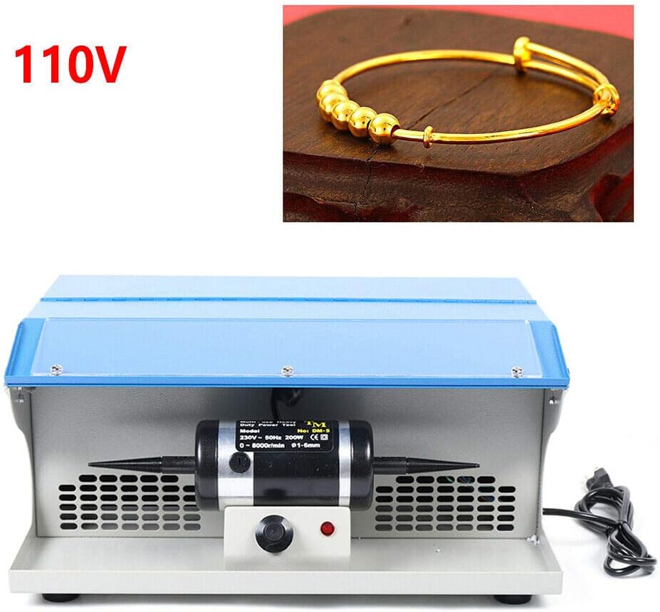 Jewelry Buffing Machine, Polishing Buffing Machine Jewelry/ Metal Parts Dust Collector with Light Table Top, Jewelry Buffer Polisher Suitable for Jewelry Studio