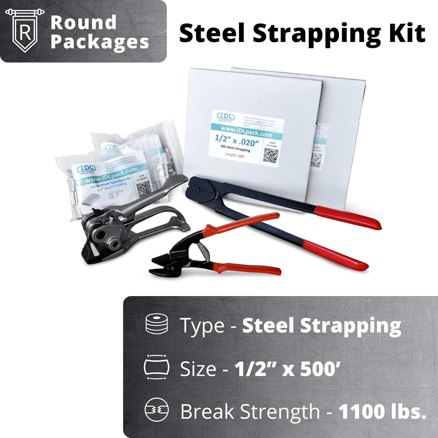IDL Packaging Round Packages Strapping Kit for 1/2