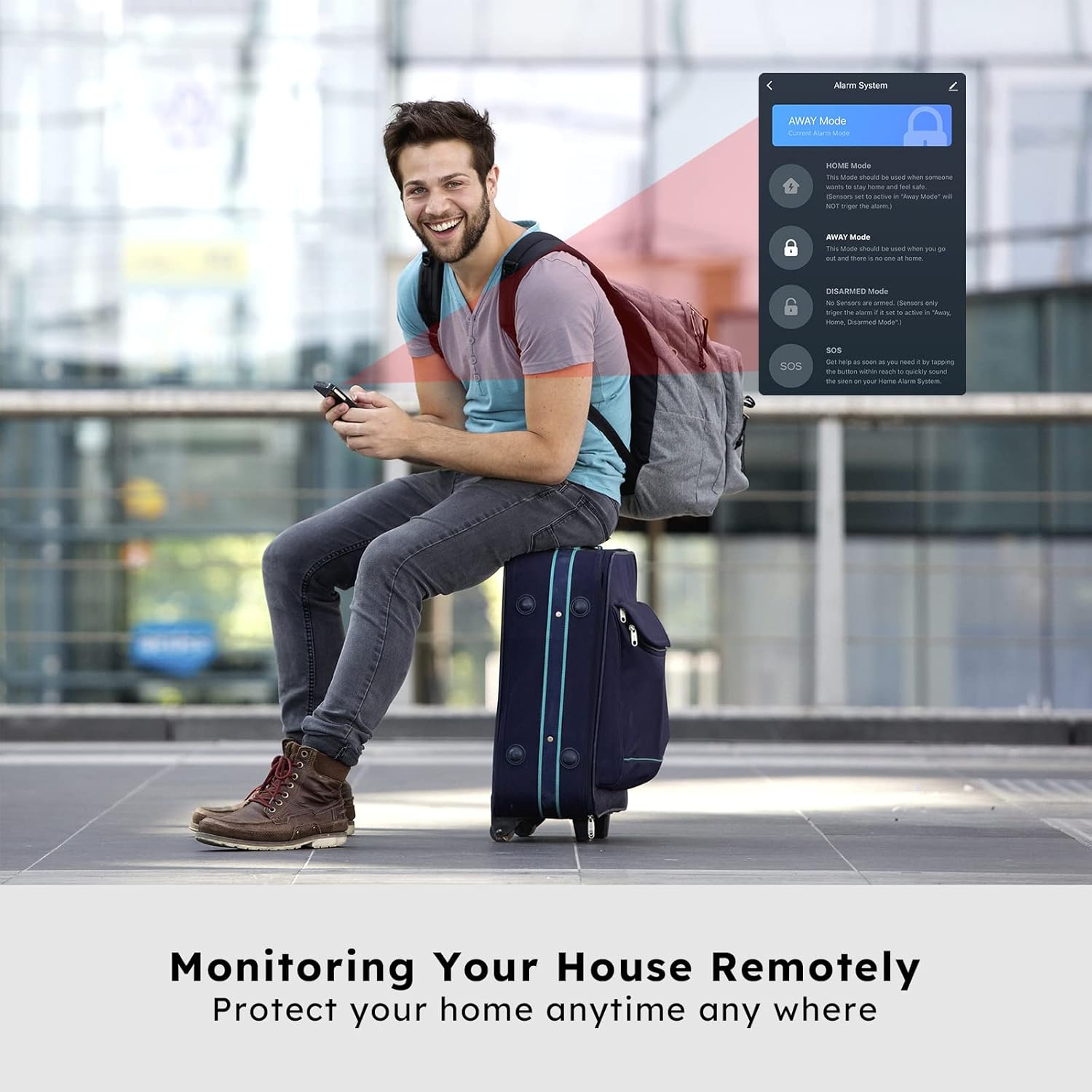 OUVOPO Wireless Home Security System 7 Piece, WiFi Smart Door Alarm with App Alert, No Contract , Work with Alexa, DIY Alarm Siren, Door Windor Motion Sensor, Keypad, for House Apartment Office Pack of 2