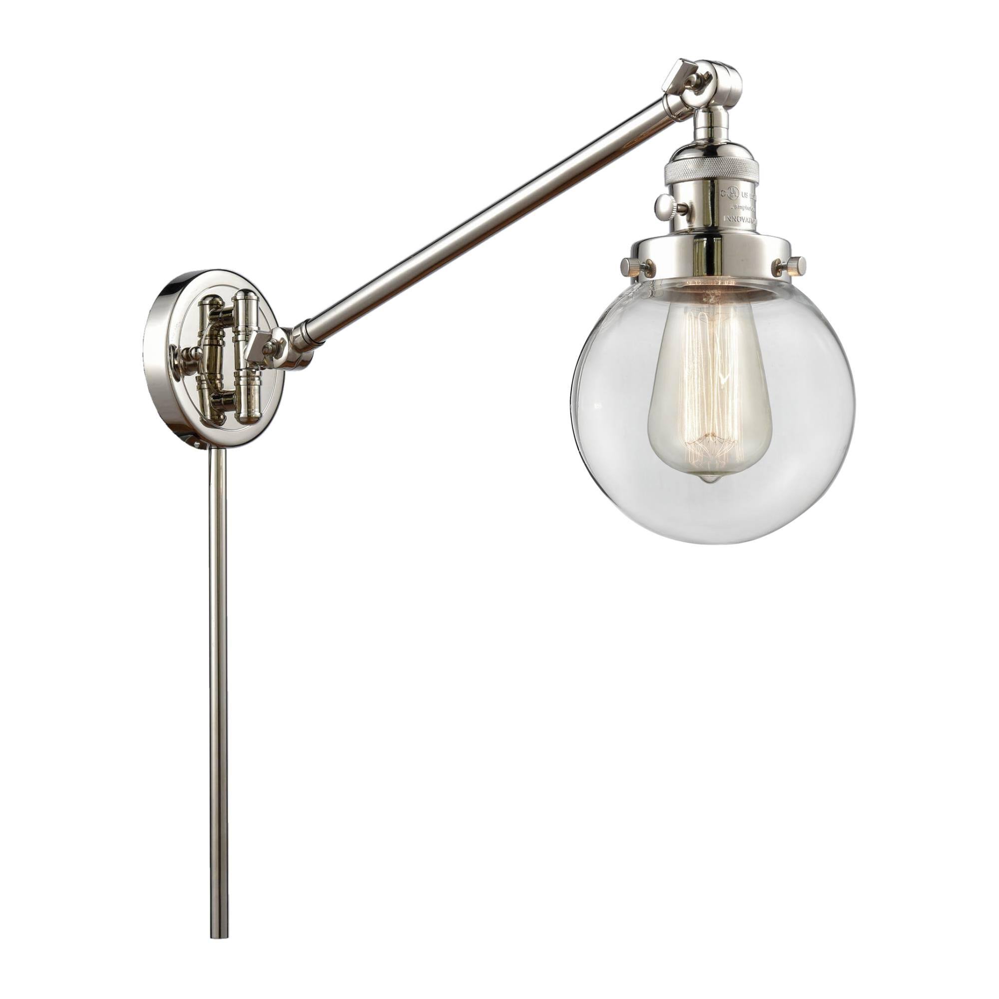 Innovations Lighting 237-PN-G202-6 Beacon - 25 inch 1 Light Swing Arm