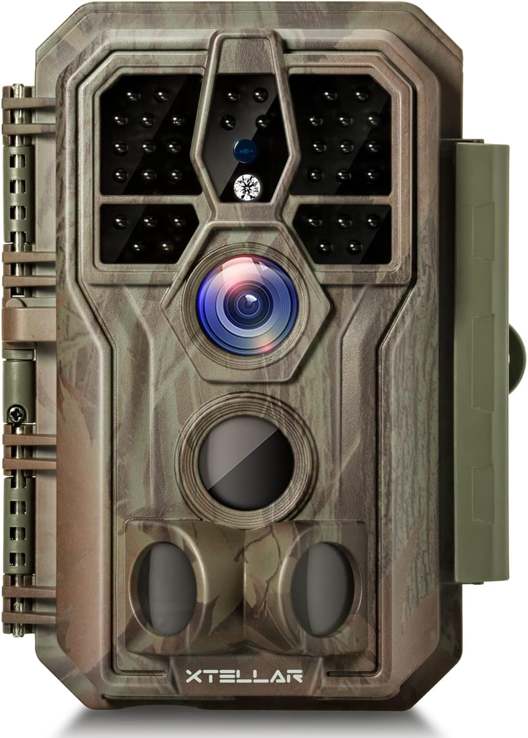 Xtellar Trail Camera 24MP 1296P IP66 Waterproof with Clear Night Vision and 3 Passive Infrared Motion Sensors for Hunting Scouting Range Control and Wildlife Researching (Camo Brown) Pack of 2