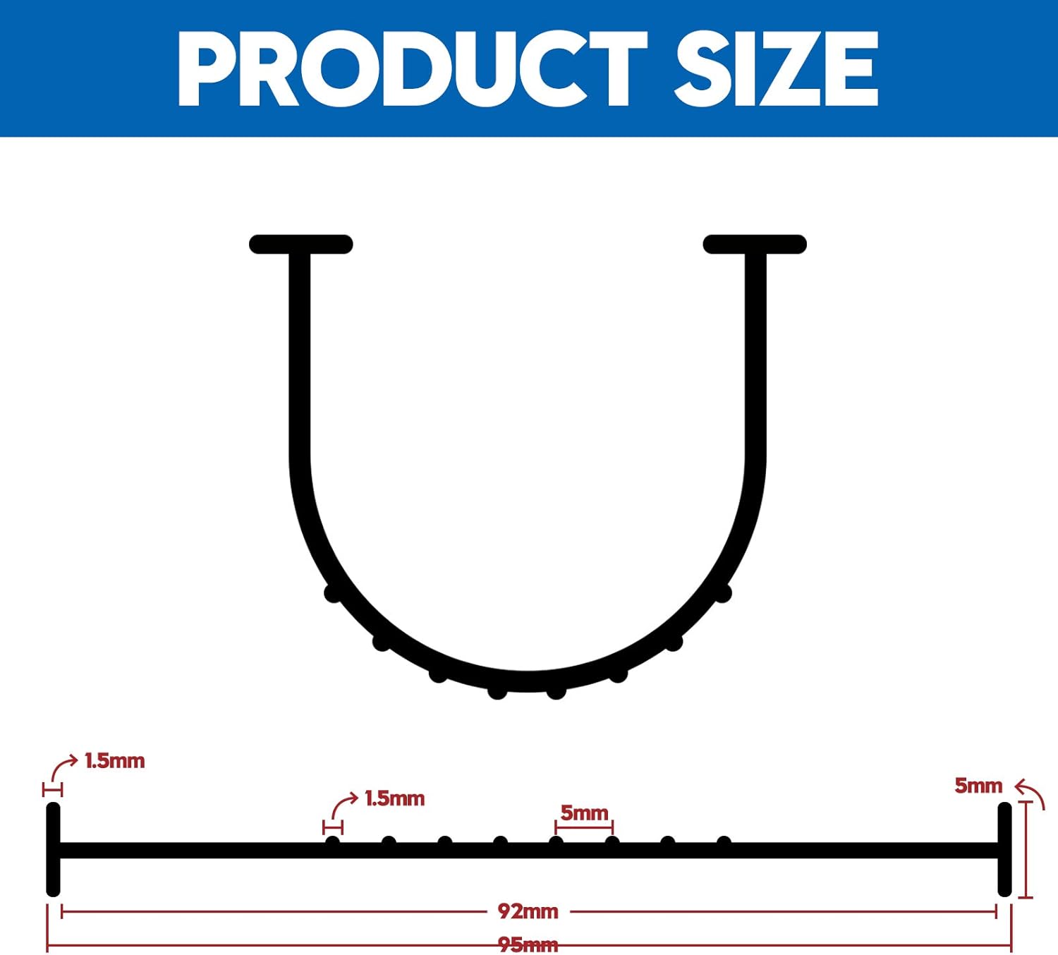Garage Door Seals Bottom Rubber with Pre-drilled Aluminum Track Retainer Base Kit,Heavy-Duty U Shape Garage Door Weather Stripping Kit (20 Ft) Pack of 2