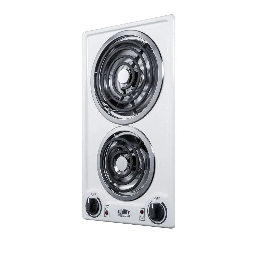 Summit CCE226BL 230V 2 Burner Coil Cooktop Black