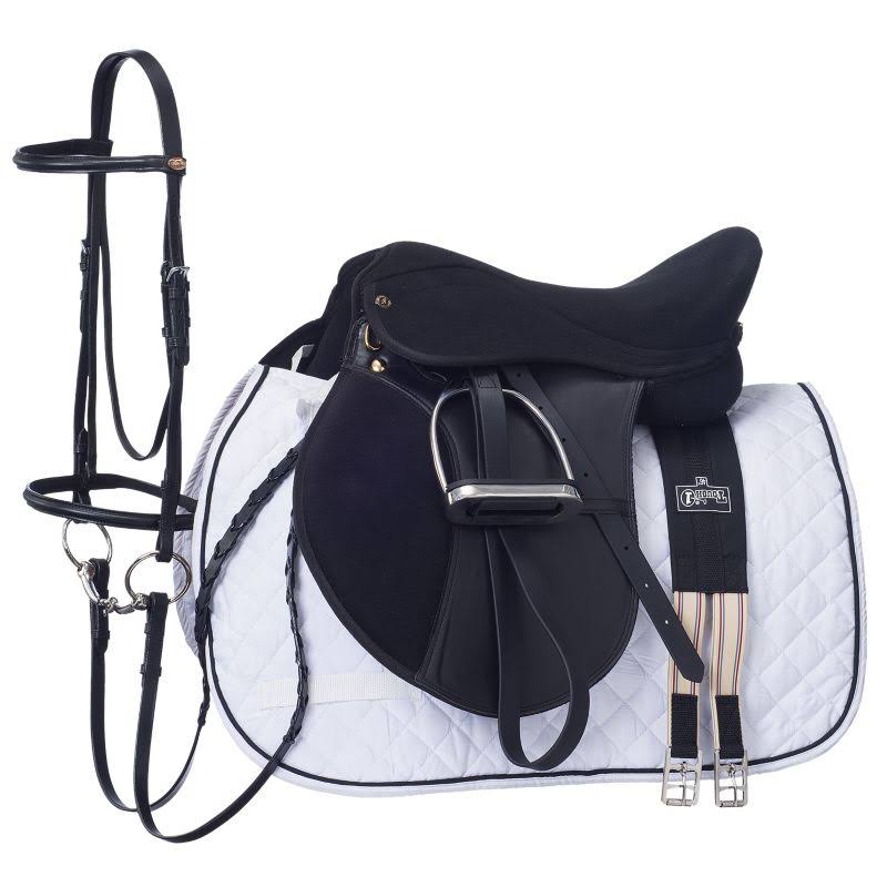 EquiRoyal Pro Am All Purpose Saddle Package, Black