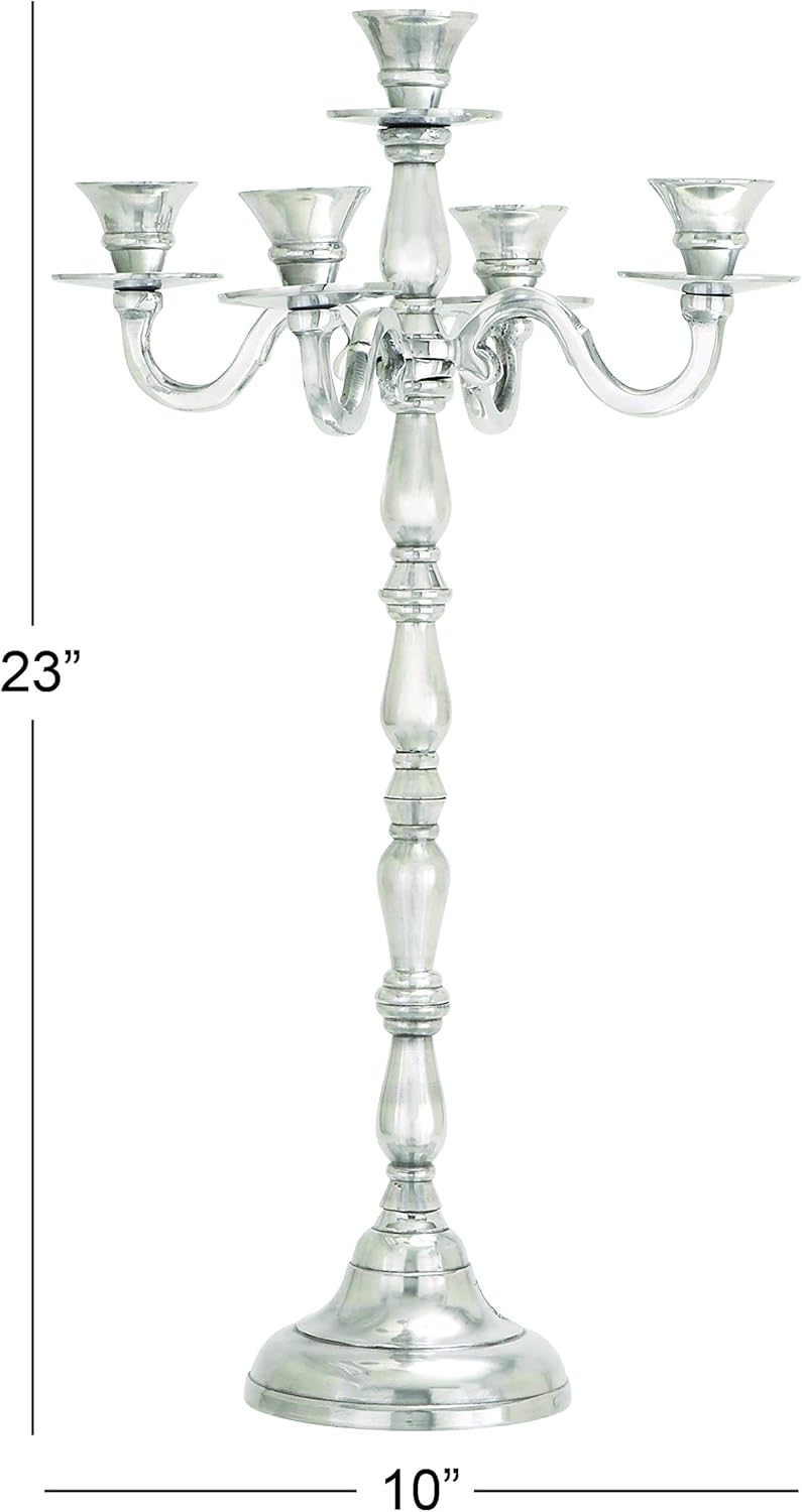 Deco 79 Aluminum Candelabra, 10 by 23-Inch Pack of 2