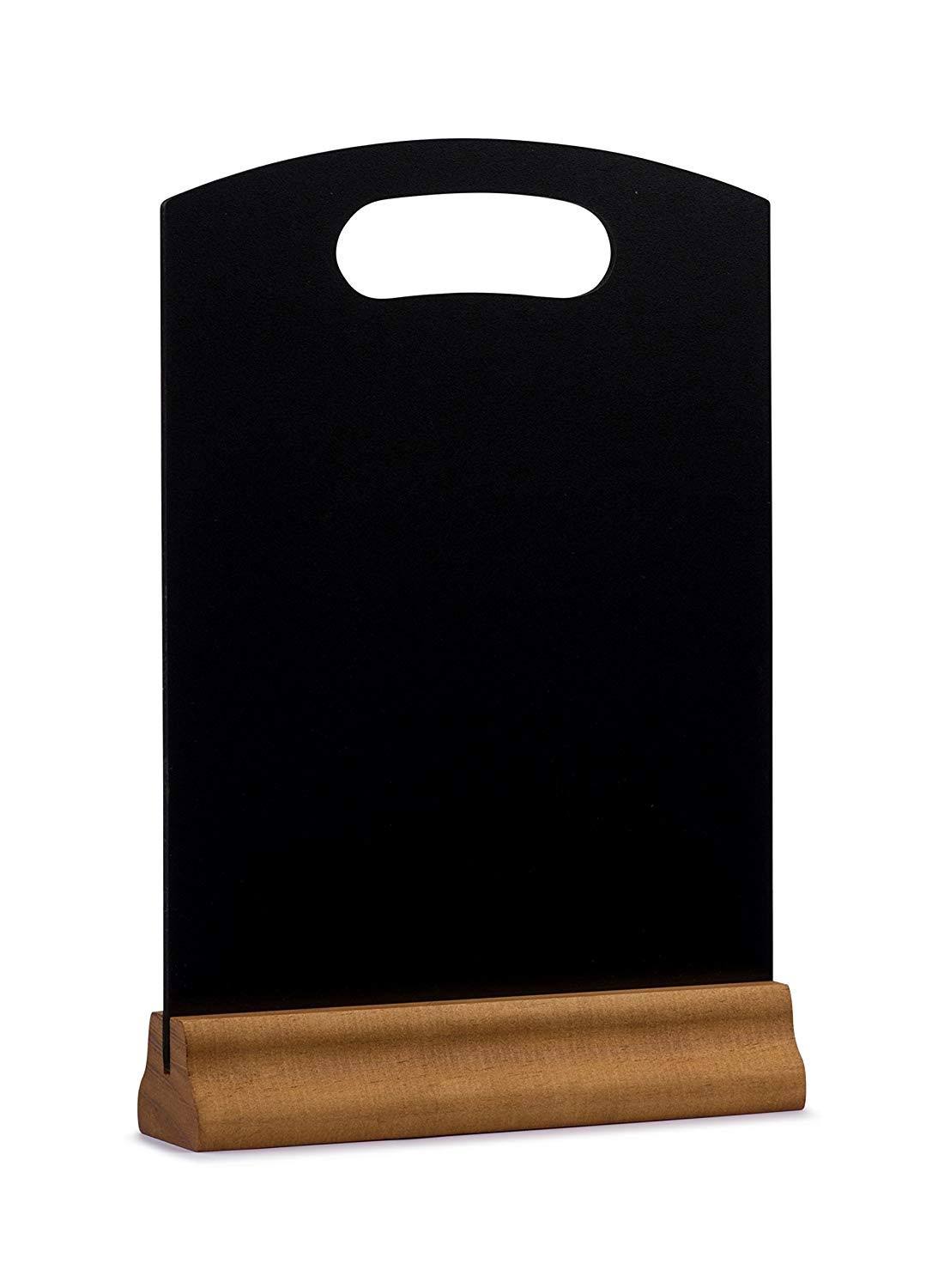 Alpine 492-03-06 Industries Table Top Board Sign Pack of 6 - Black/Wood