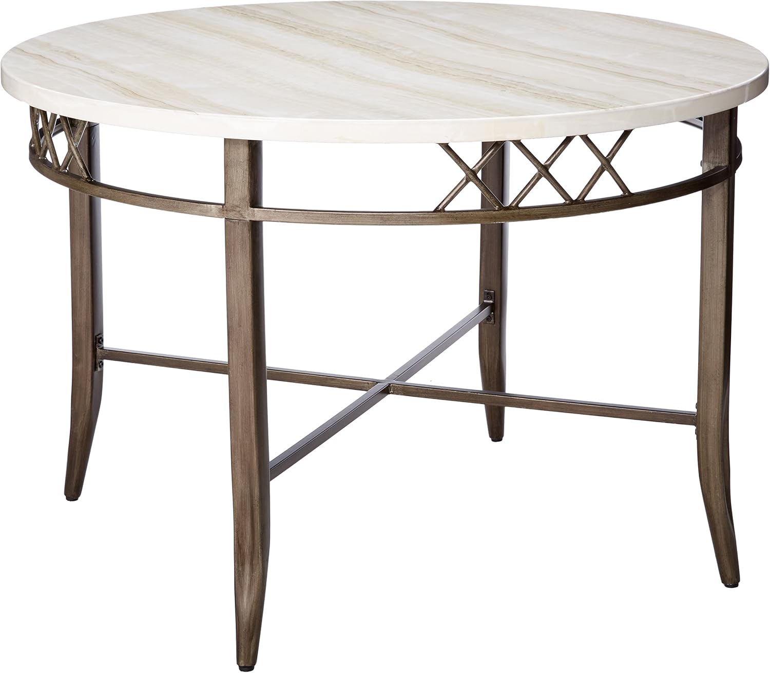 Acme Aldric Faux Marble Dining Table, Antique Finish