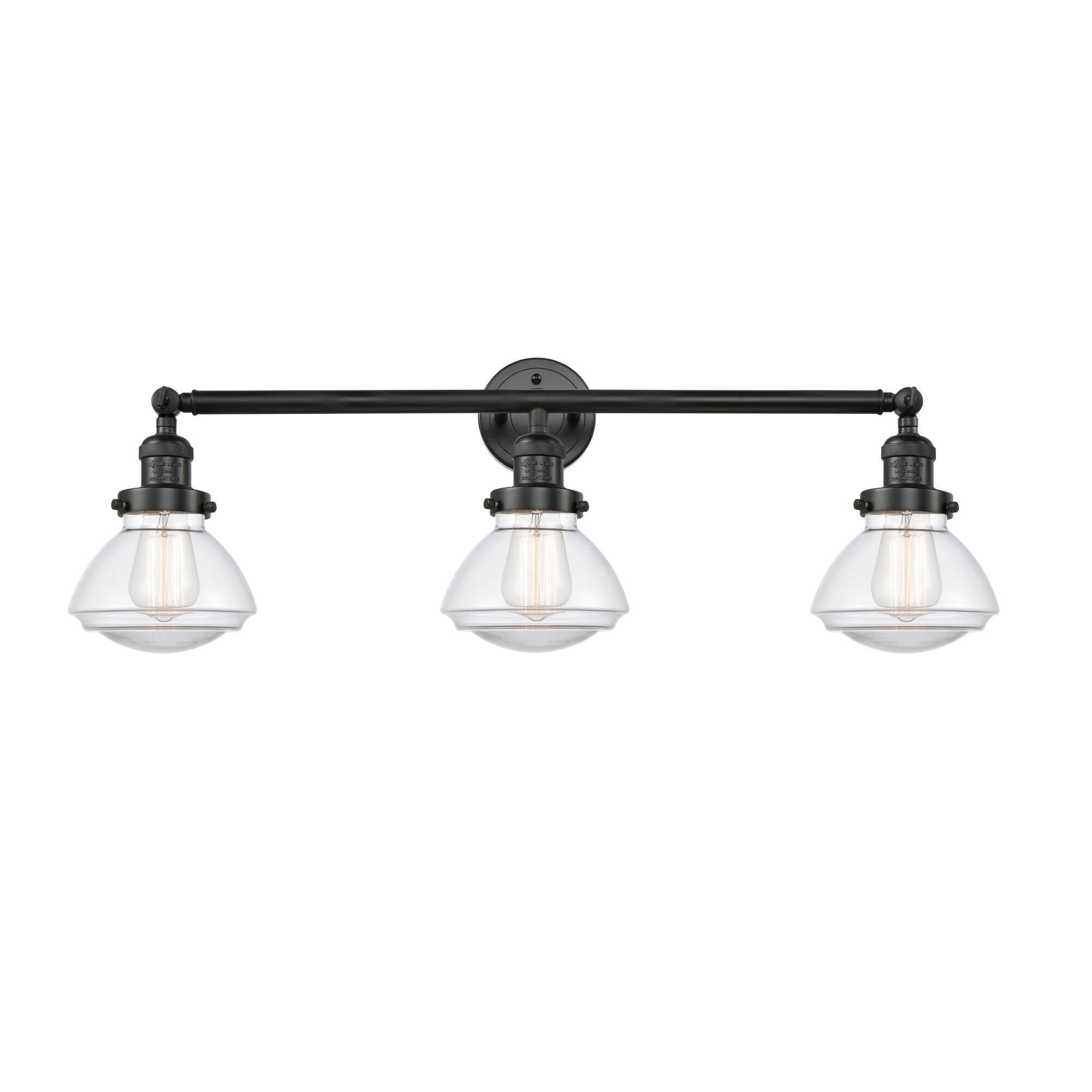 Innovations Lighting Olean 3 Light Bath Vanity Light 205 BK S G322 (Black)