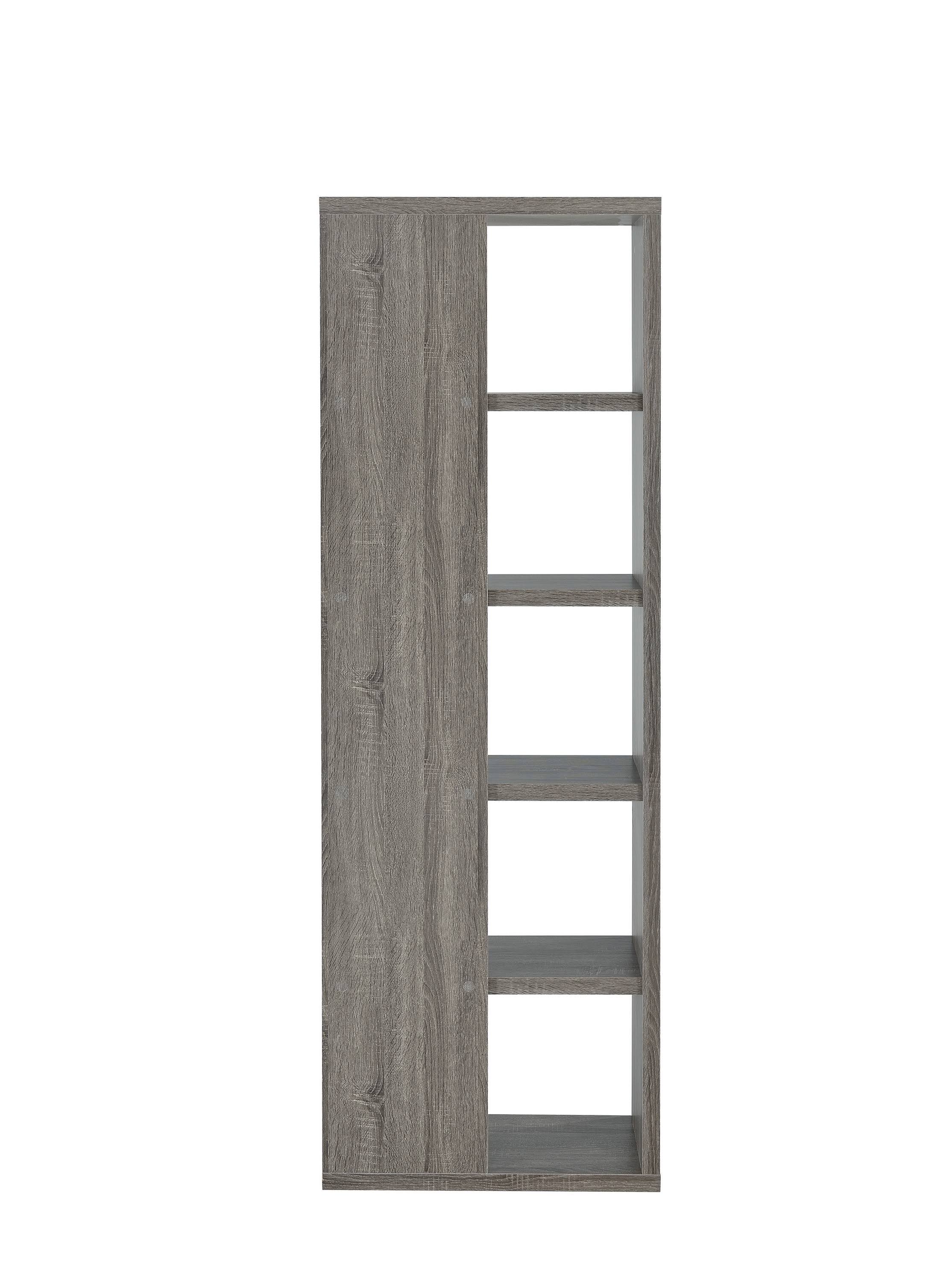 Coaster 800553 Weathered Grey Semi-Backless Bookcase