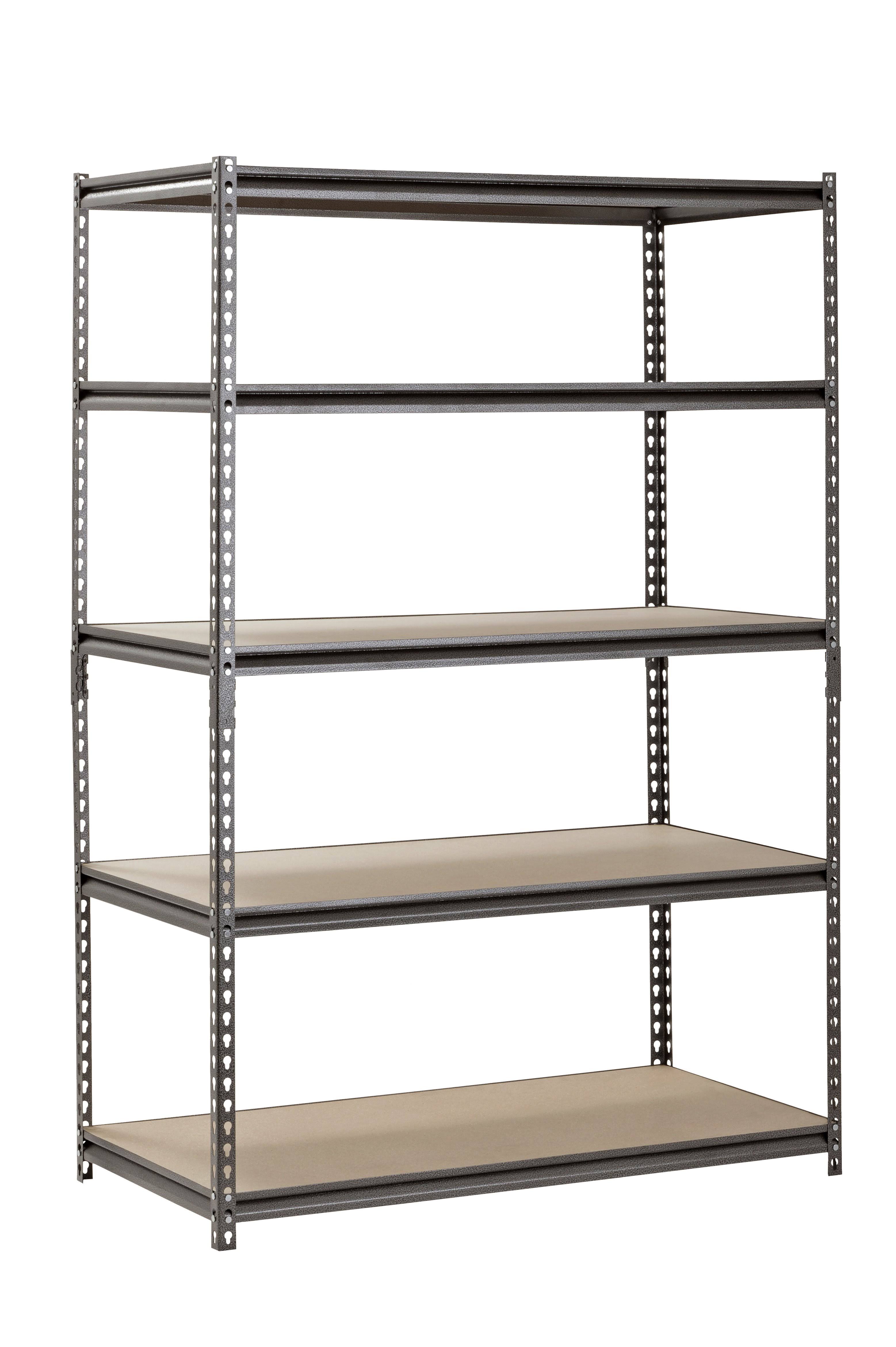 Muscle Rack 5-Shelf Steel Shelving, Silver-Vein, 24x22 D x 48x22 W x 72x22 H