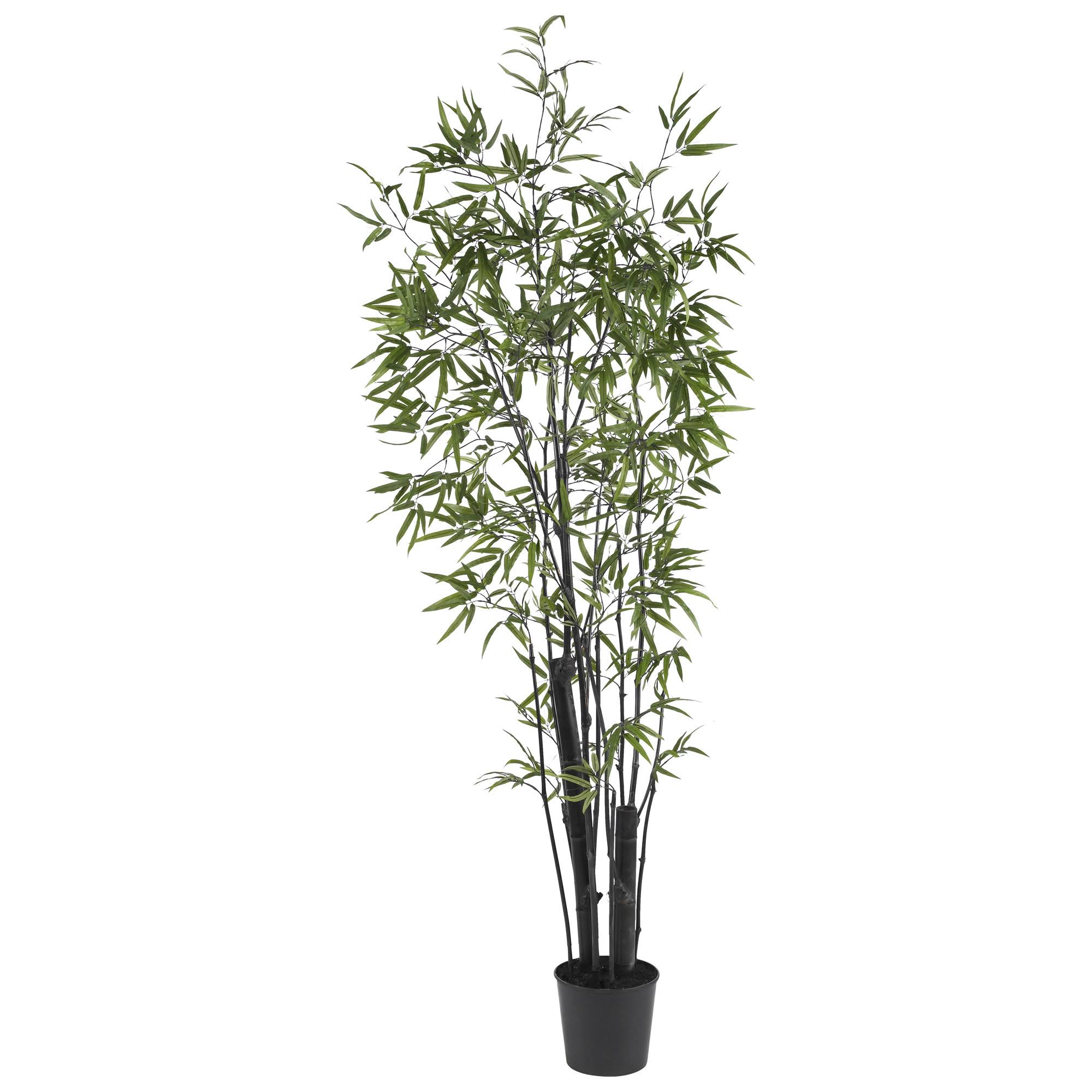 Nearly Natural 6& Black Bamboo Silk Tree (2 Thick Trunks)