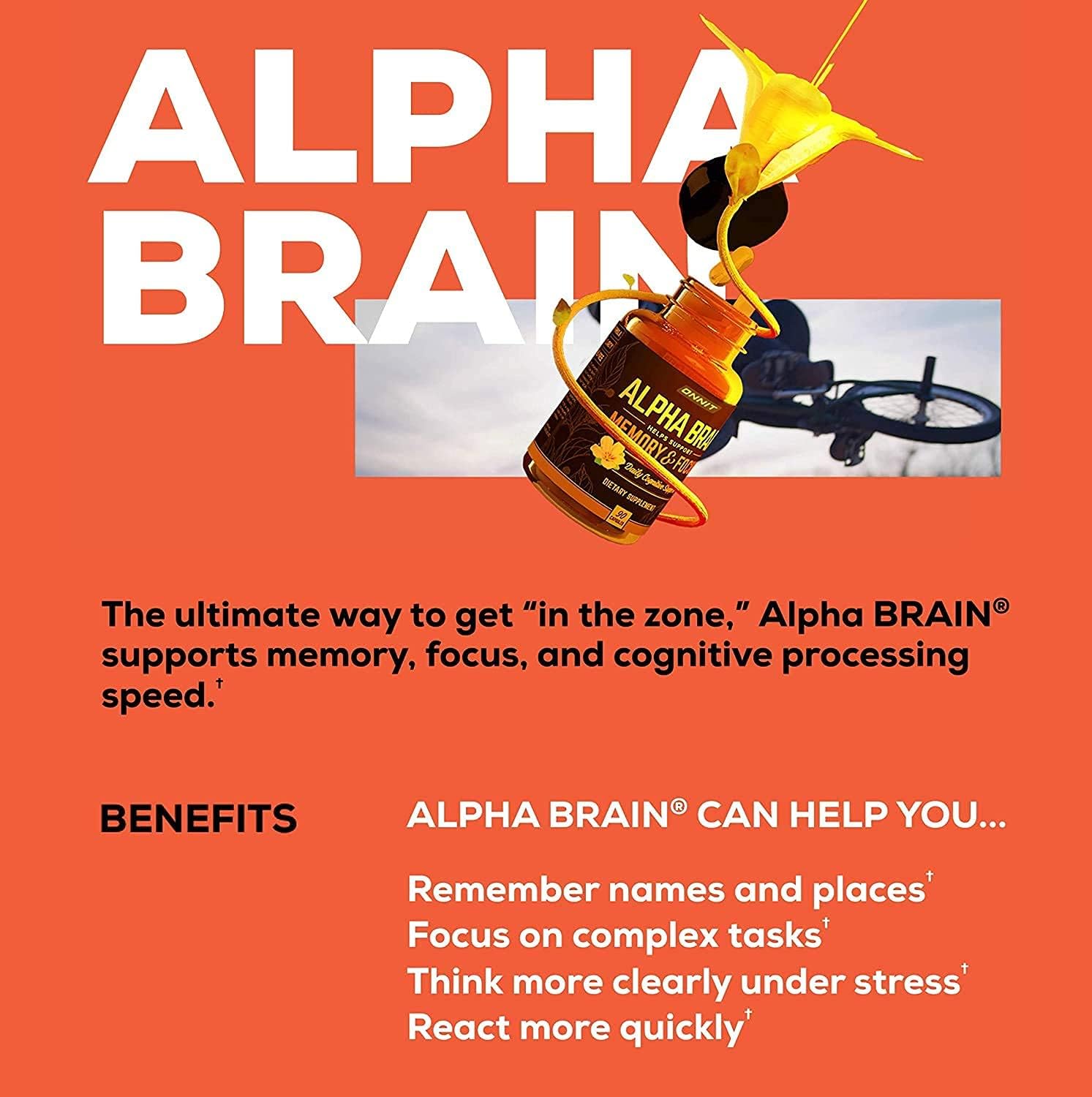 ONNIT Alpha Brain (60ct) - Over 1 Million Bottles Sold - Premium Nootropic Brain Supplement - Focus, Concentration & Memory - Alpha GPC, L Theanine & Bacopa Monnieri Pack of 2
