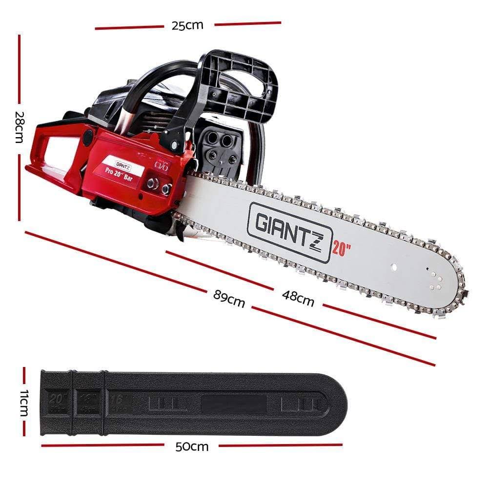 Giantz 52CC Petrol Commercial Chainsaw Chain Saw Bar E-Start Black