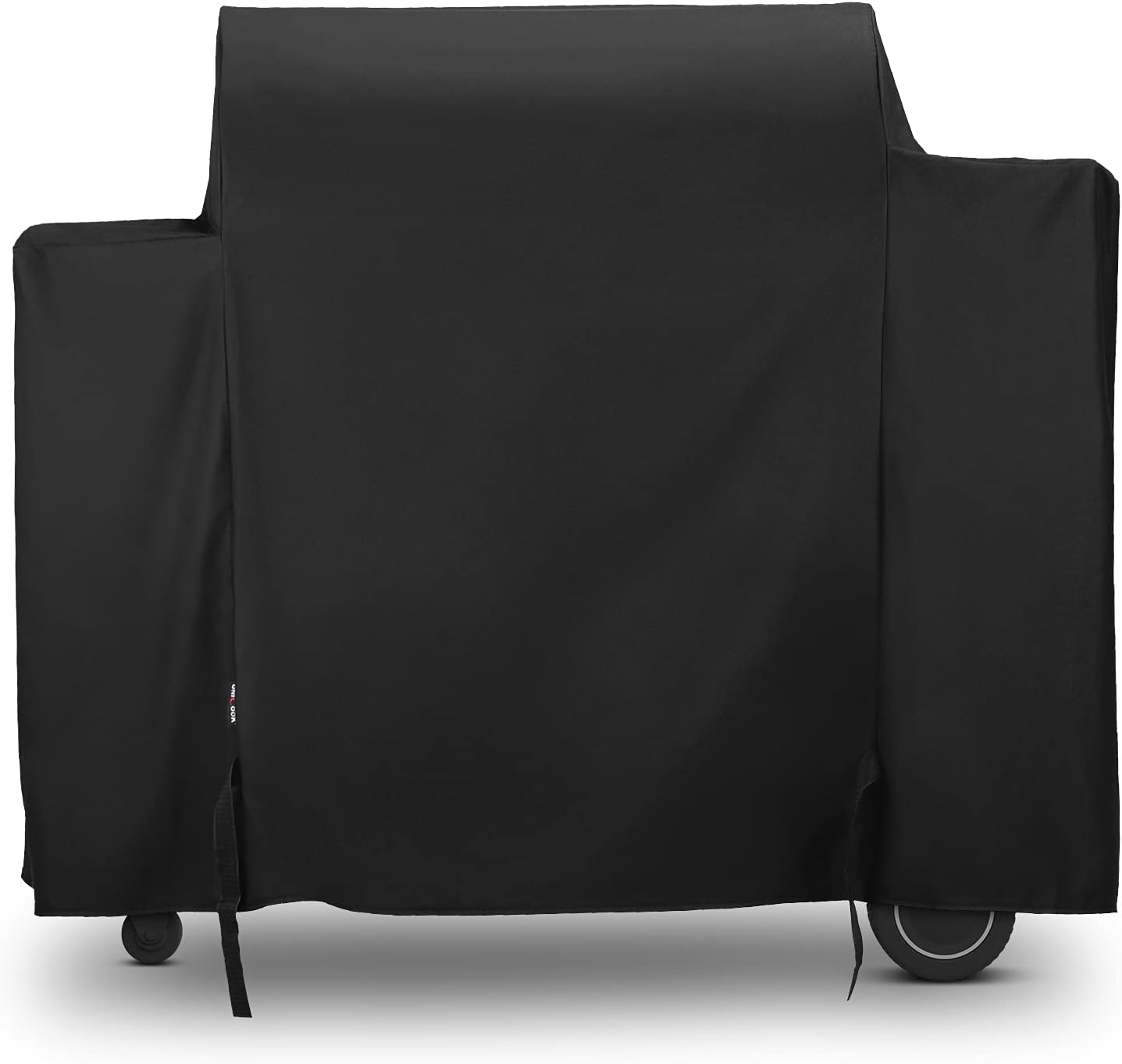 Unicook Pellet Grill Cover, Compatible for Traeger Ironwood 885 Grill, Pit Boss 700 and More, Heavy Duty Waterproof Full Length Grill Cover, Fade and UV Resistant Wood Fired Smoker Cover, Black Pack of 2