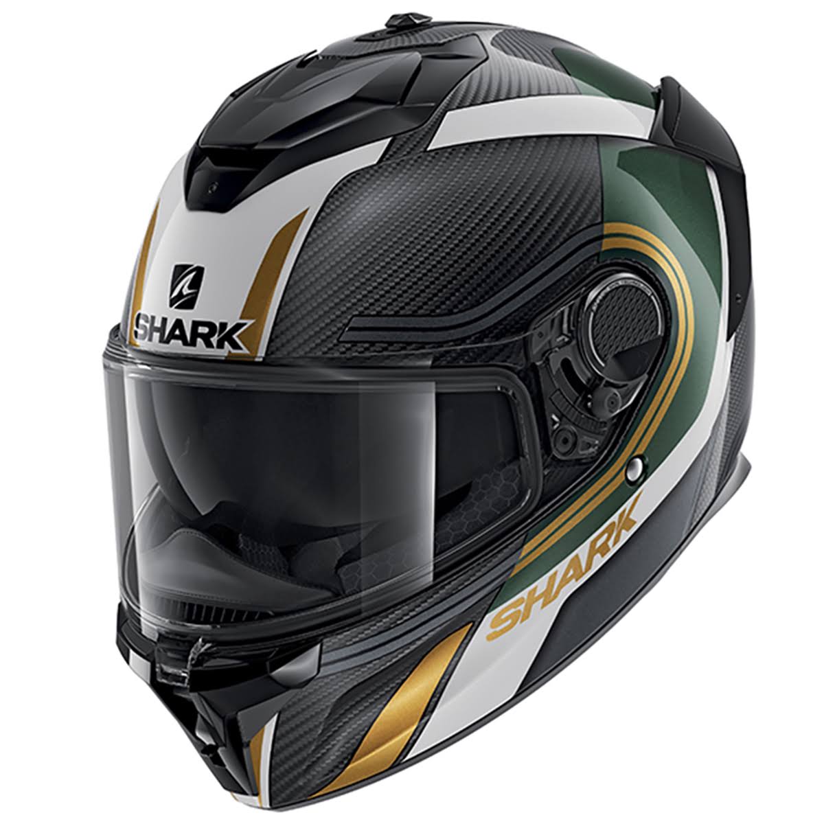 Shark Spartan GT Carbon Tracker - Carbon Green Gold M
