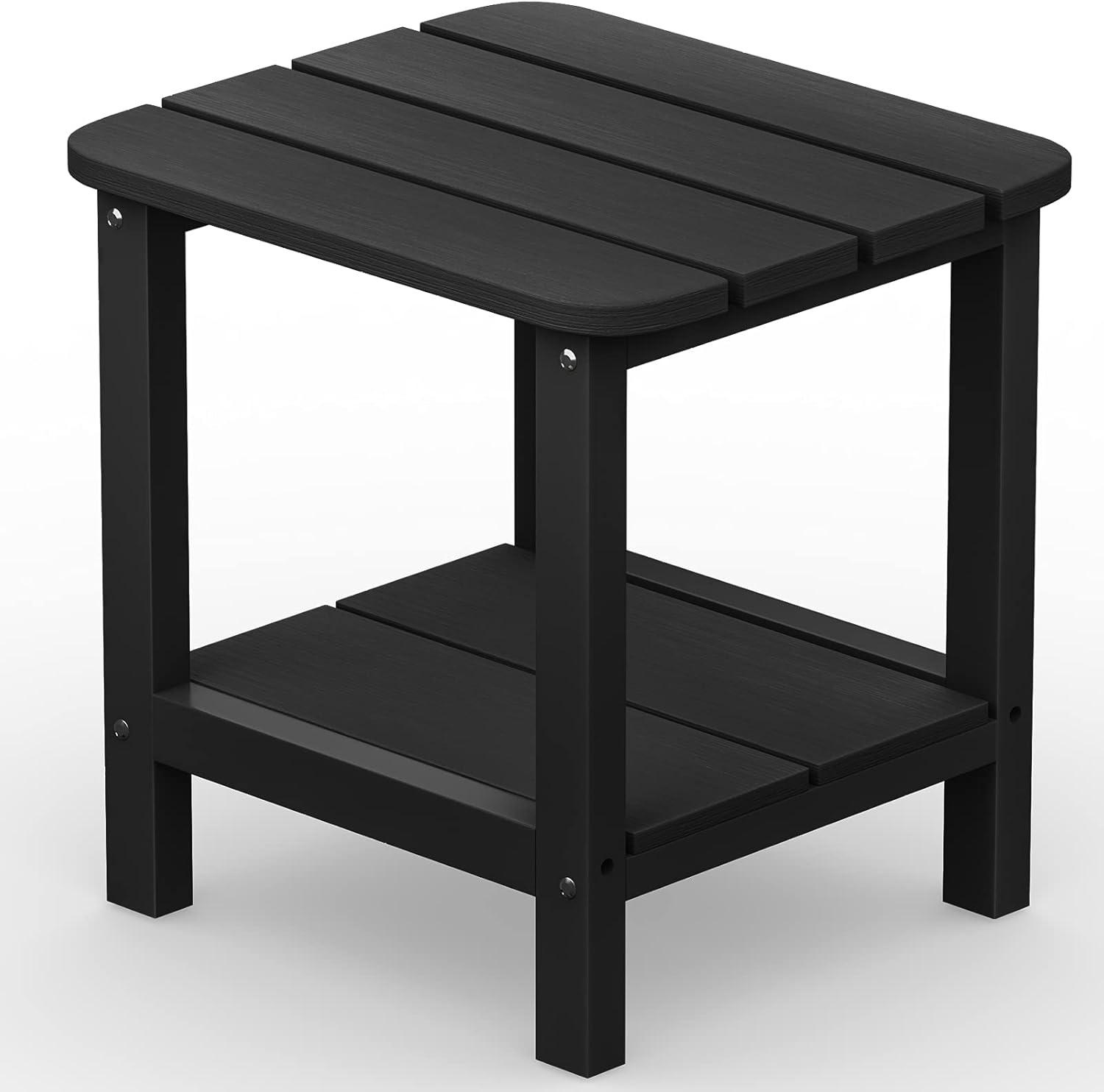 SERWALL Double Adirondack Side Table Rectangular End Table, Black