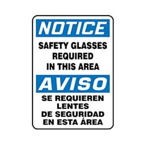 Accuform, SBMPPA802VP, 20x22 x 14x22 Osha Safety Sign Safety Glasses...