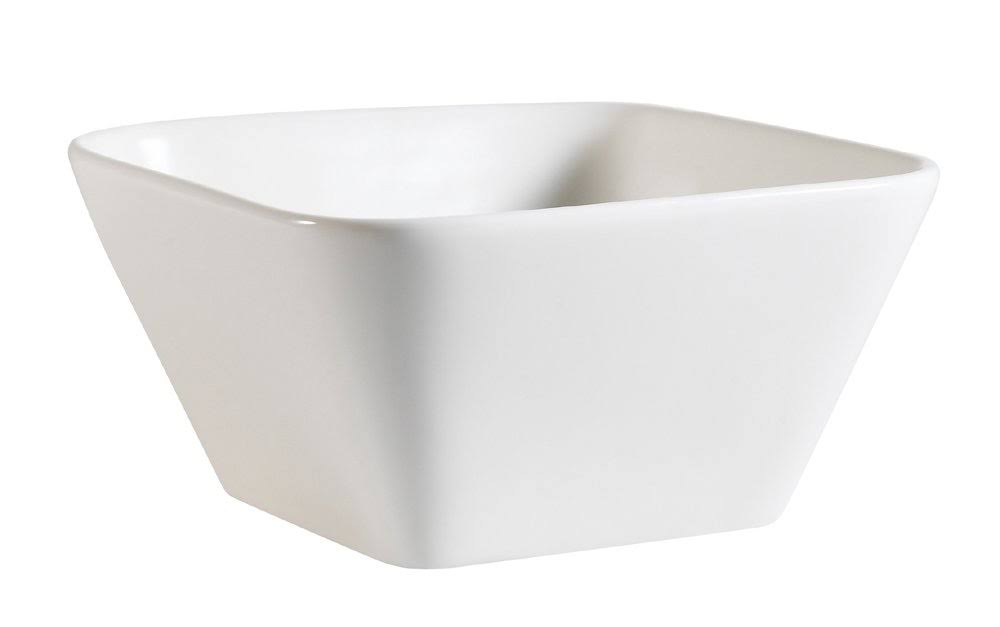 CAC China PLT-B5 Accessories 5-Inch by 2-1/2-Inch 12-Ounce New Bone White Porcelain Square Bowl, Box of 36
