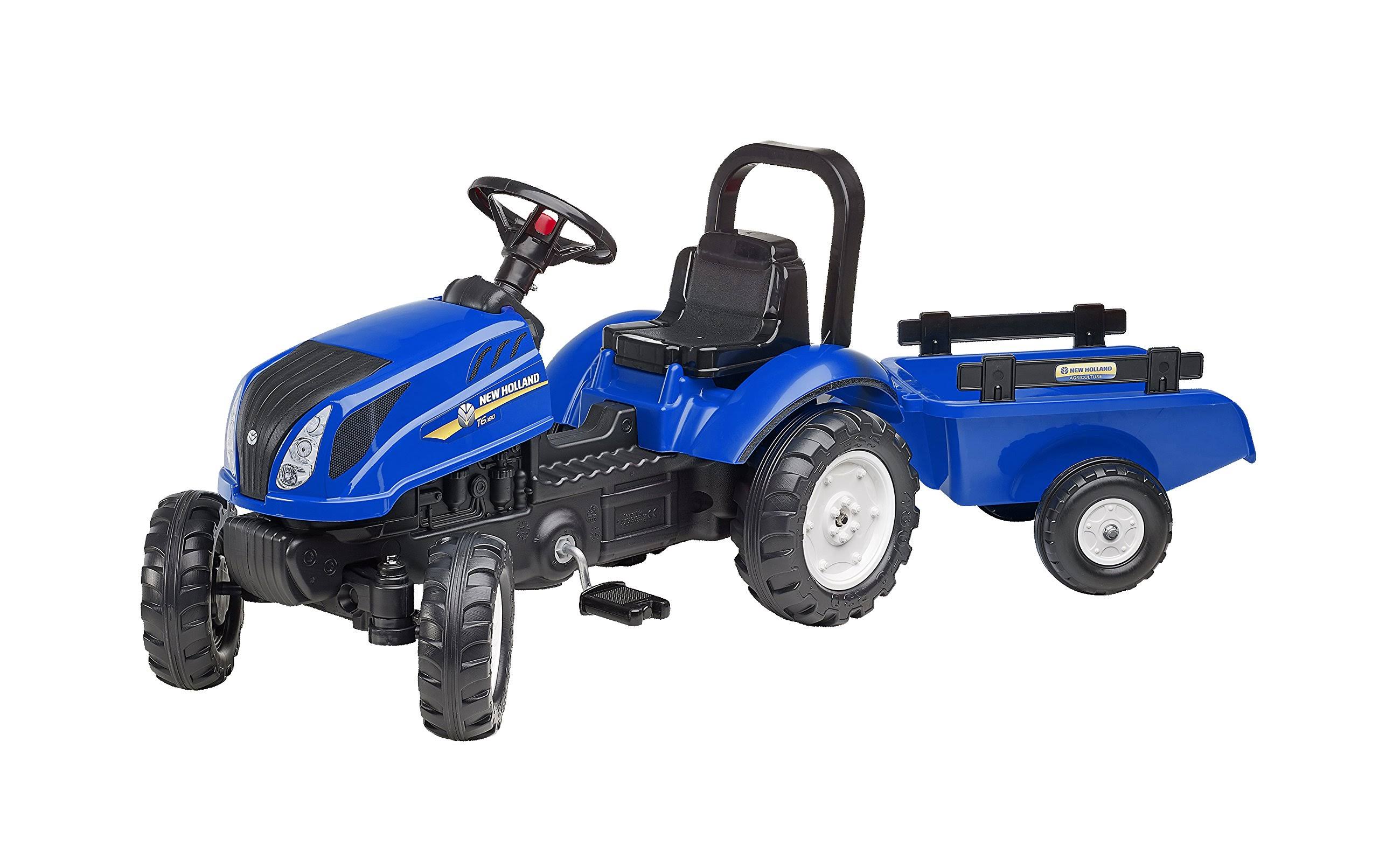 New Holland T6 Pedal Tractor with Trailer