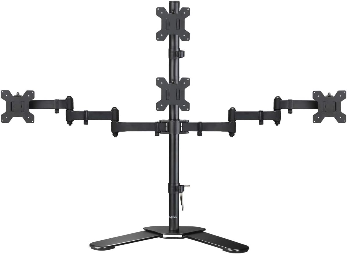 suptek Quad LED LCD Monitor Stand up Free-Standing Desk Stand Extra Tall 31.5