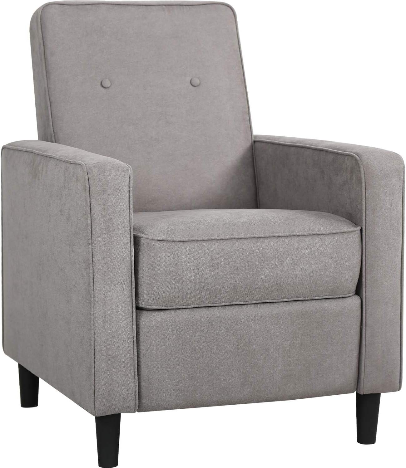 FDW Recliner Chair Fabric with Push Back Accent Arm Chair Comfortable Single Recliner Mid Century Modern Sofa Chair for Home Living Room, Grey
