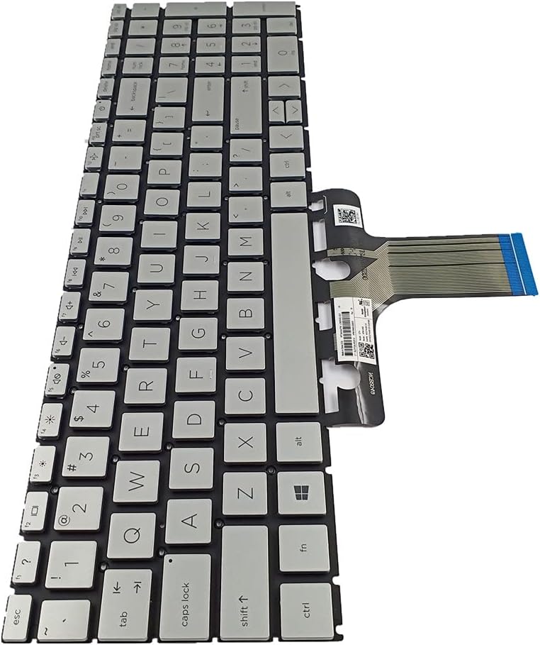 ZHAWULEEFB Replacement with New keyboar for HP 15-EG 15-eg0021nr 15-EH TPN-Q246 TPN-Q245 M08910-001 L99546-001 HPM19N83US6920 HPM19N8 Silver Keyboard Without Backlight Pack of 2