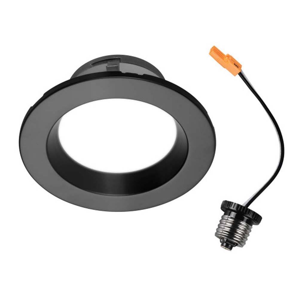 Nicor Lighting DLE821205KRDBK 8 in. DLE8 Series Round Black Flat Panel LED Downlight - 5000K