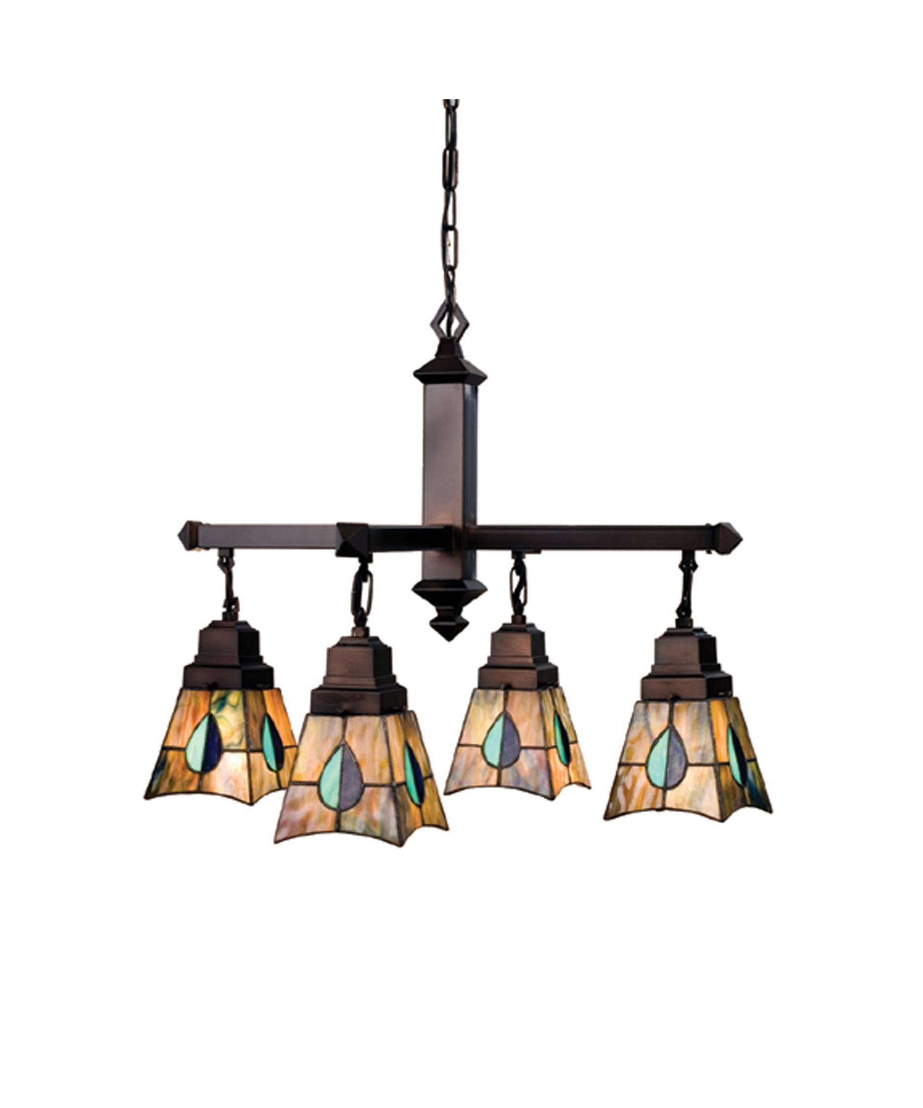 Meyda 26x22W Mackintosh Leaf 4 LT Chandelier 24269