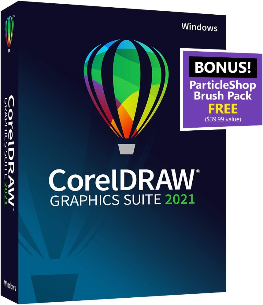 CorelDRAW Graphics Suite 2021 | Graphic Design Software&nbsp;for Professionals&nbsp;| Vector&nbsp;Illustration, Layout, and&nbsp;Image&nbsp;Editing |&nbsp;Amazon Exclusive&nbsp;ParticleShop&nbsp;Brush&nbsp;Pack&nbsp;[PC Disc]