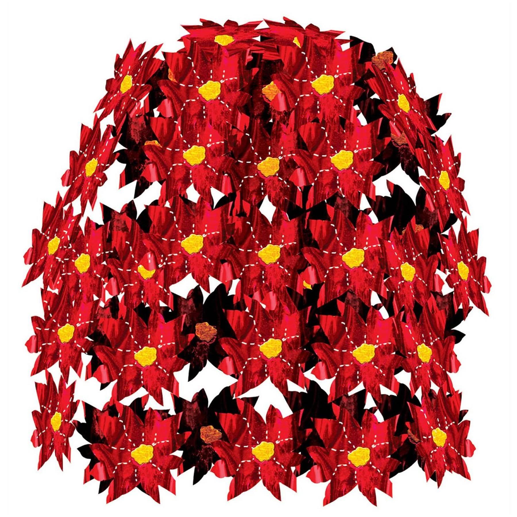 Club Pack of 12 Red and Gold Poinsettia Cascade Christmas Decorations 24x22