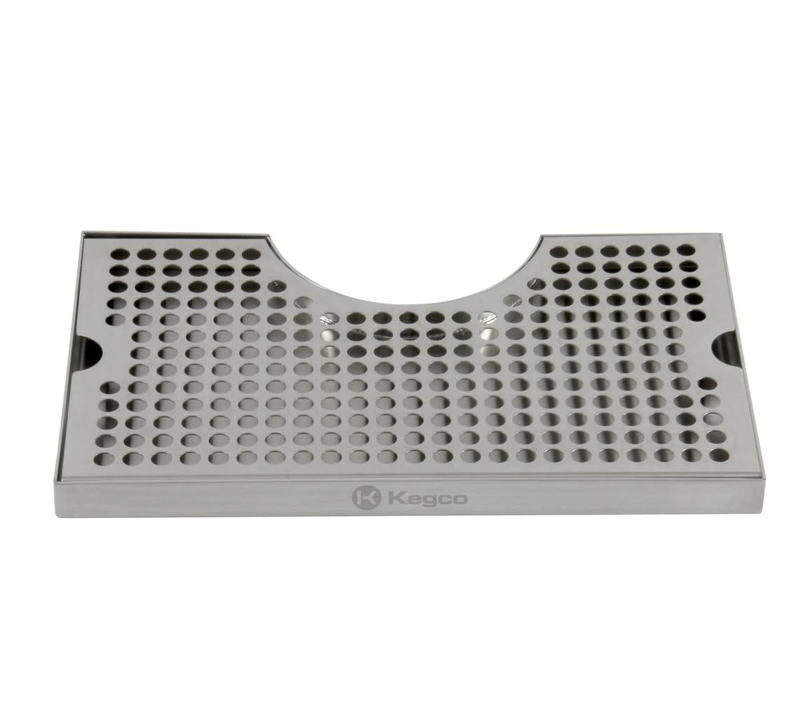 Kegco Surface Mount Drip Tray - 3x22 Column Cut-Out - SS, No Drain