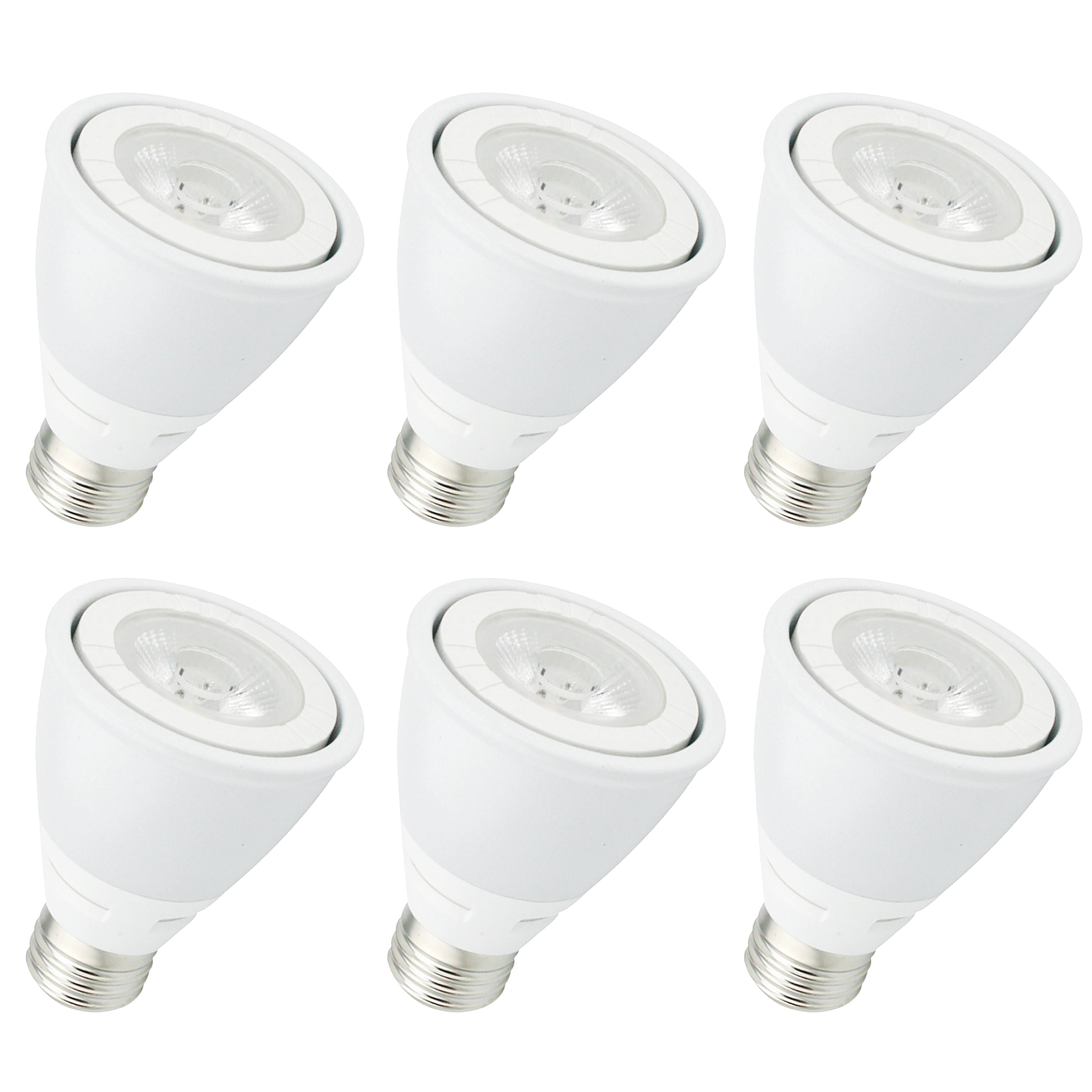Elitco Lighting P20COB-8-D-50-35-6PK 8W 5000K LED PAR20 Light Bulb - Pack of 6
