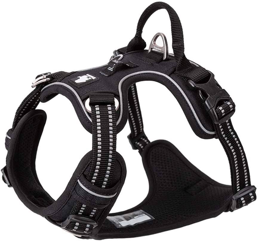 True Love Dog Harness No Pull Adjustable Reflective Step-In Soft Nylon for Small Large Pet TLH56512(XS, Black)