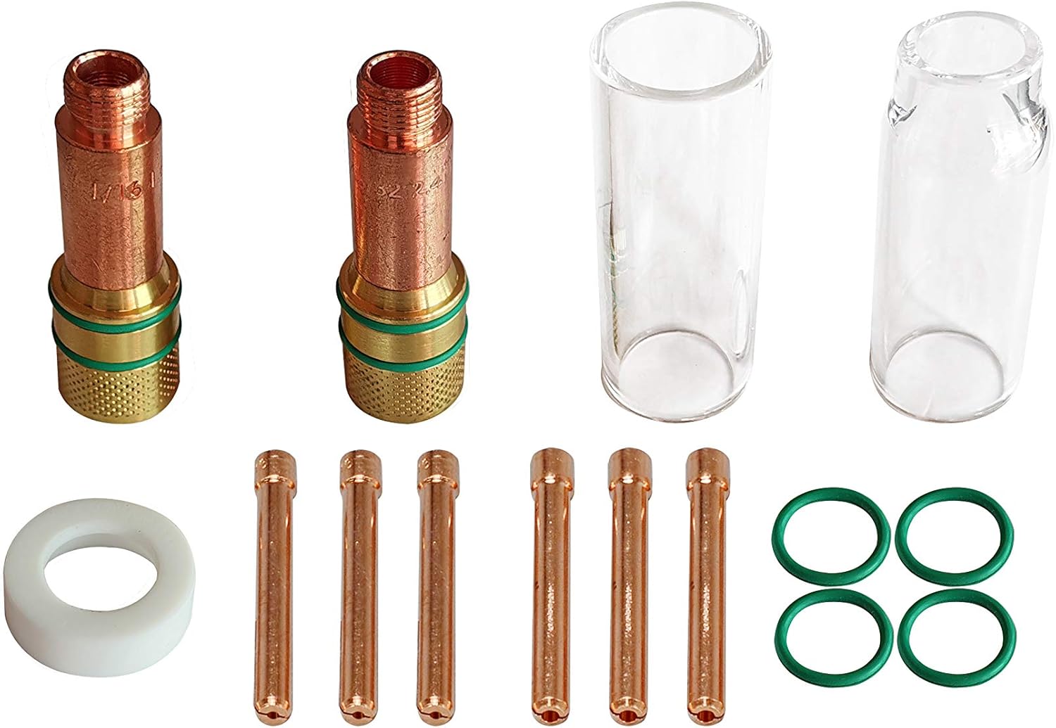 TIG Gas Lens Collet Body Consumables Kit Fit QQ300 PTA DB SR WP 17 18 26 TIG Welding Torch 51pcs Pack of 2