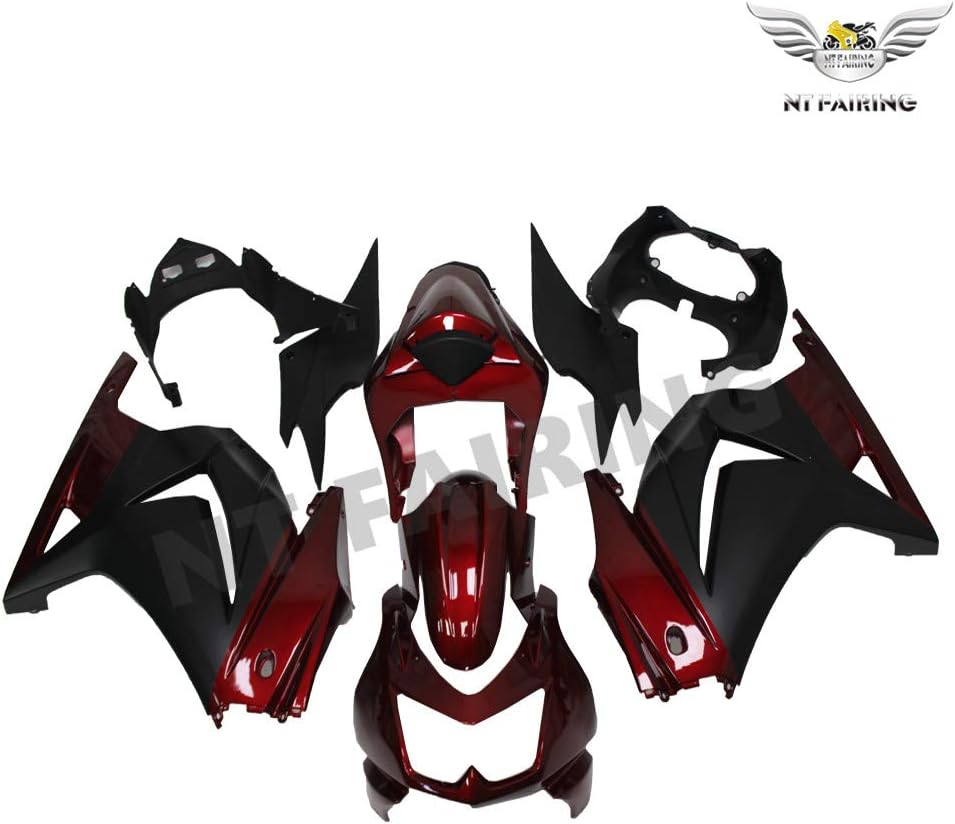 NT Dark Red Black Fairing Fit for Kawasaki Ninja 2008-2012 EX250 250R Injection Mold ABS Plastics Aftermarket Bodywork Bodyframe 2009 2010 EX250R A065