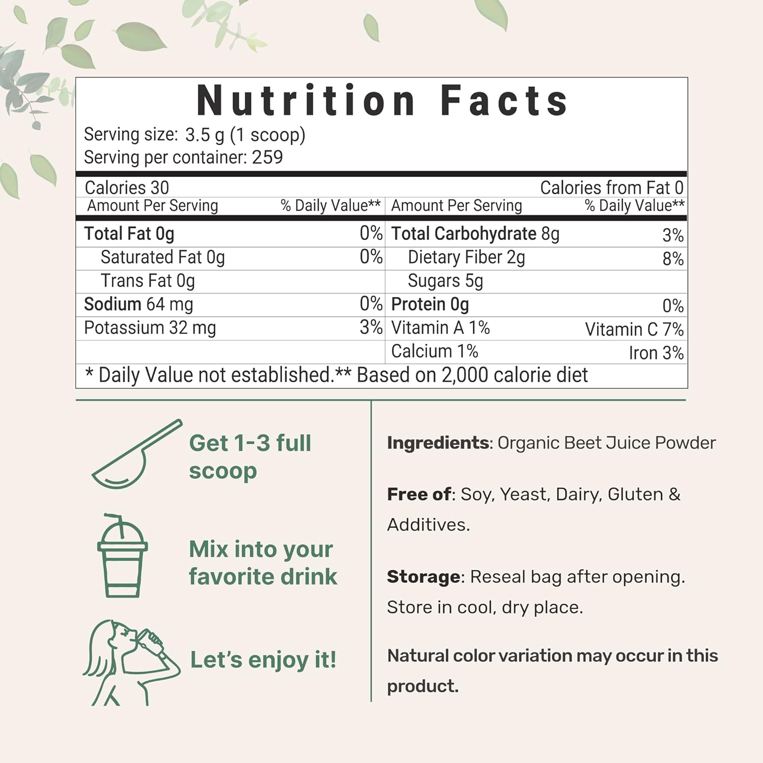 Organic Beet Root Juice Powder, 2 Pounds, Cold Pressed and Water Soluble, Beet Juice Pre-Workout Concentrated Powder, Contains Natural Nitrates Acid for Energy & Immune System Support, Non-GMO Pack of 2